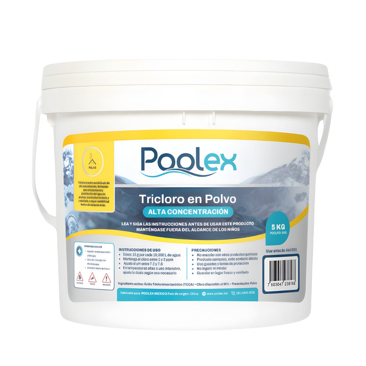 POOLEX Tricloro en Polvo (5 kg) para Piscinas, de Alta concentracion y acción prolongada