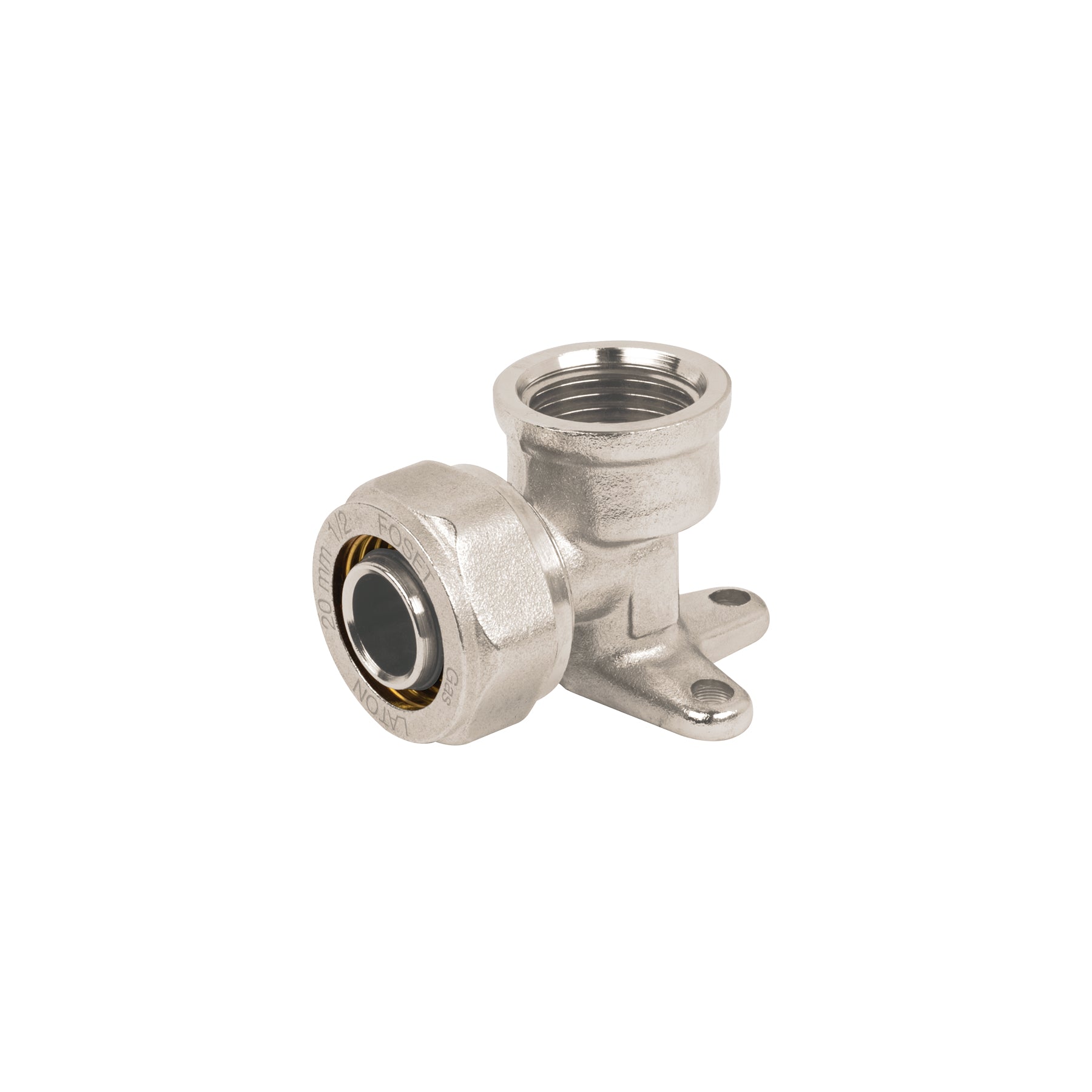 Codo oreja 90° para PEALPE, 1/2', con rosca hembra, FOSET. Modelo: PPG-12CH