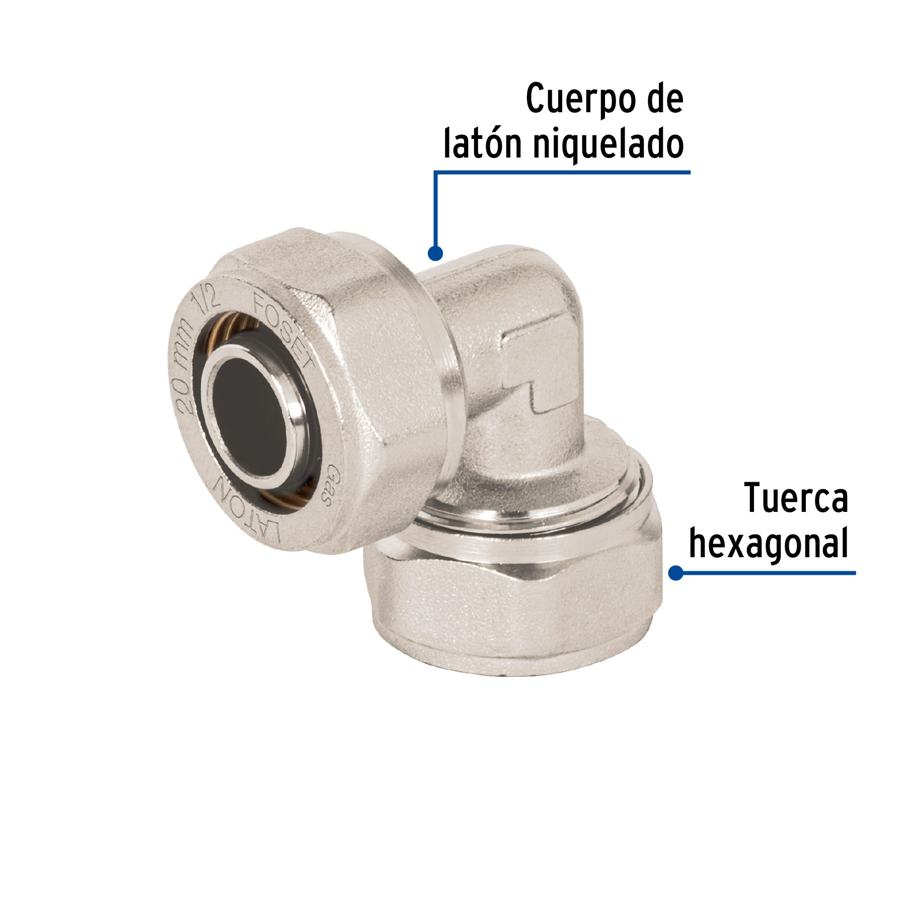 Codo 90° para PEALPE, 1/2', FOSET. Modelo: PPG-12C