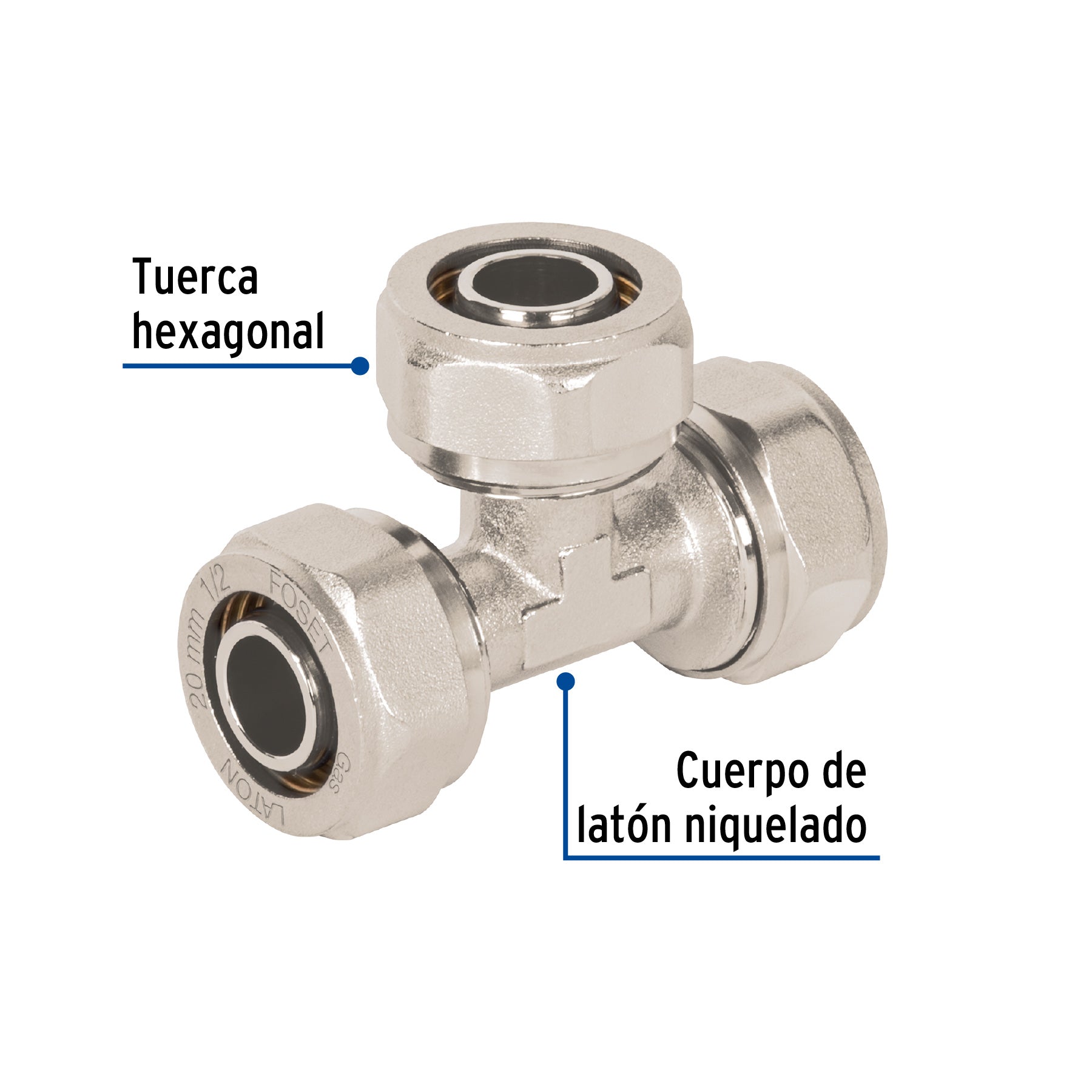 Tee para PEALPE, 1/2', FOSET. Modelo: PPG-12T