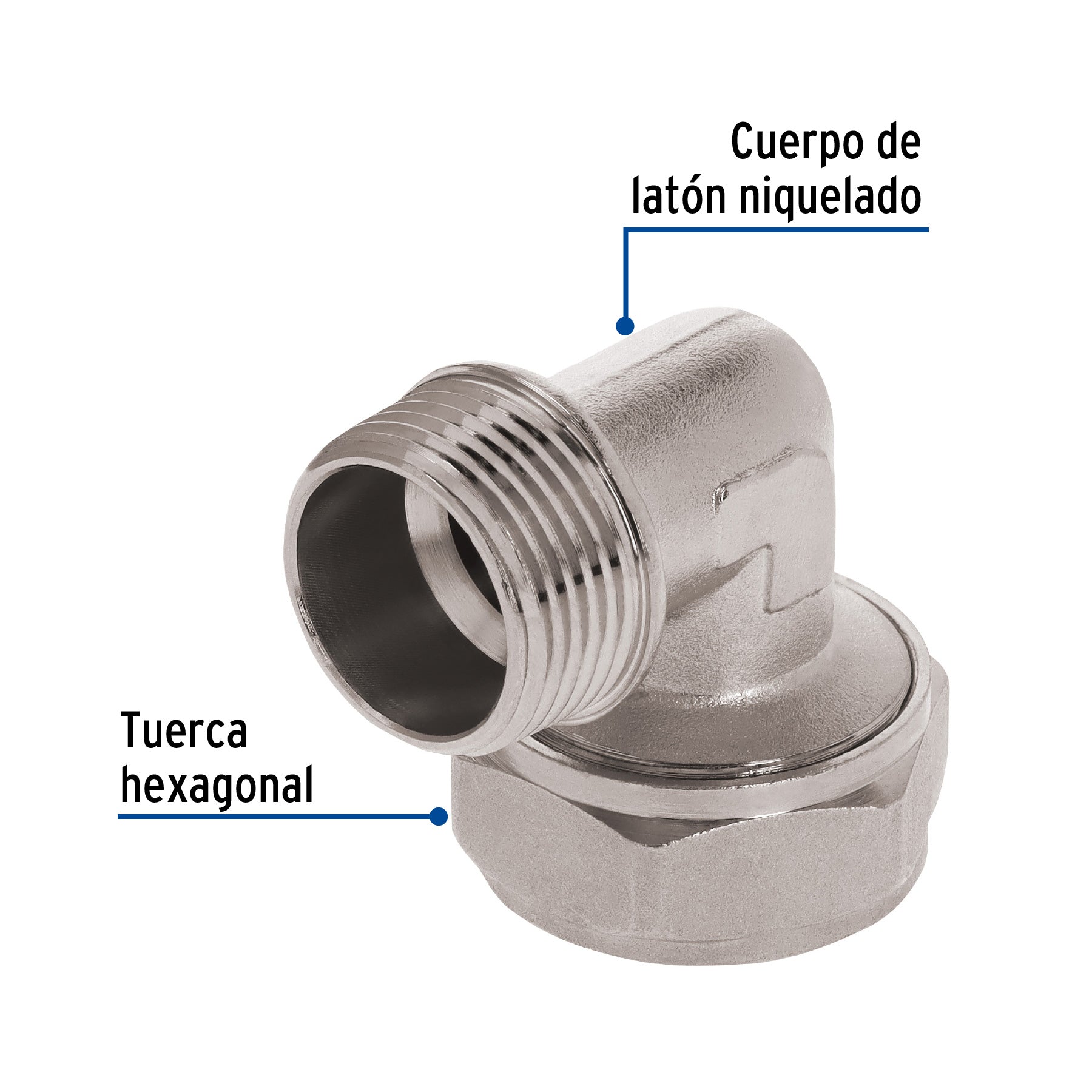 Codo 90° para PEALPE, 3/4', con rosca macho, FOSET. Modelo: PPG-34M