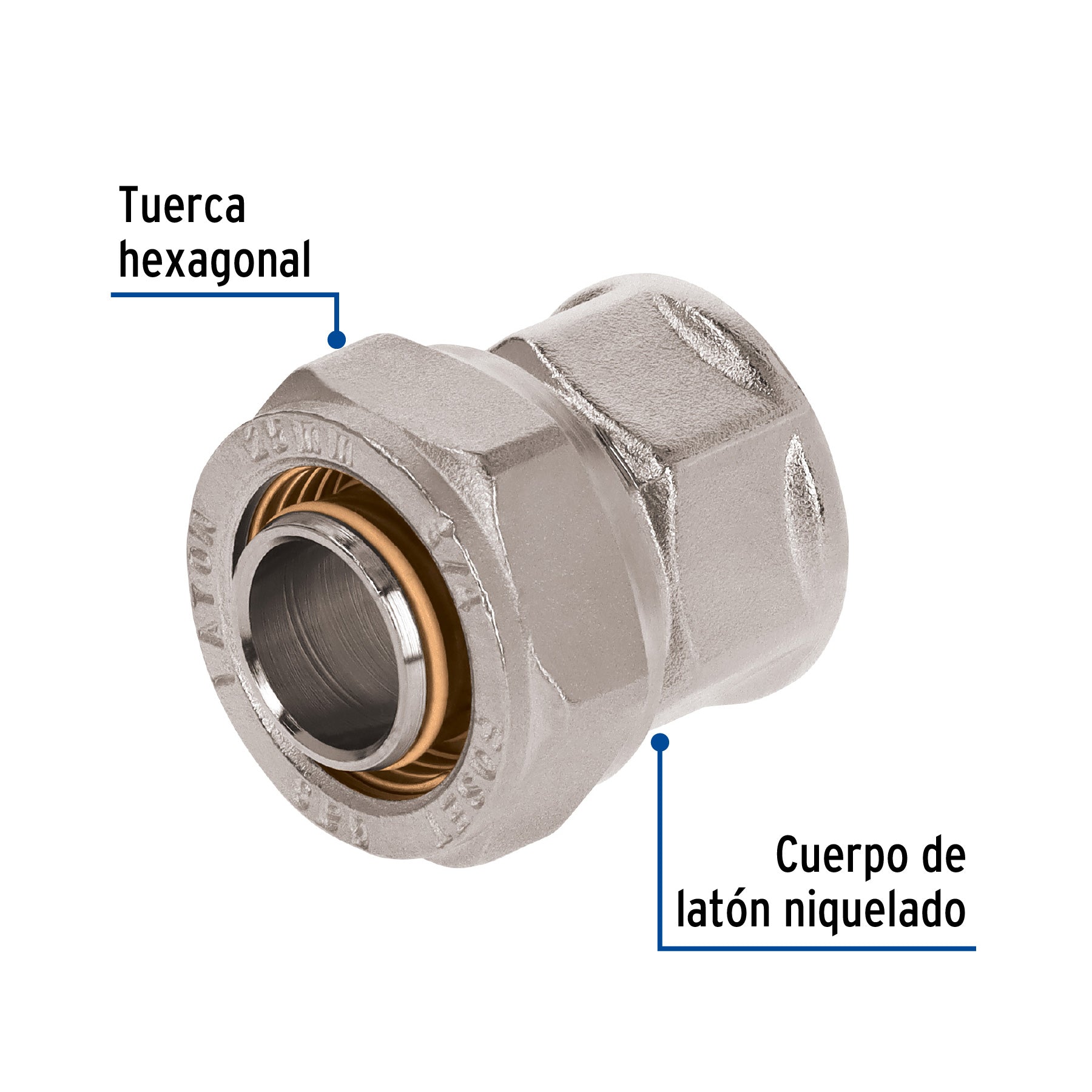 Conector para PEALPE, 3/4', con rosca hembra, FOSET. Modelo: PPG-34NH
