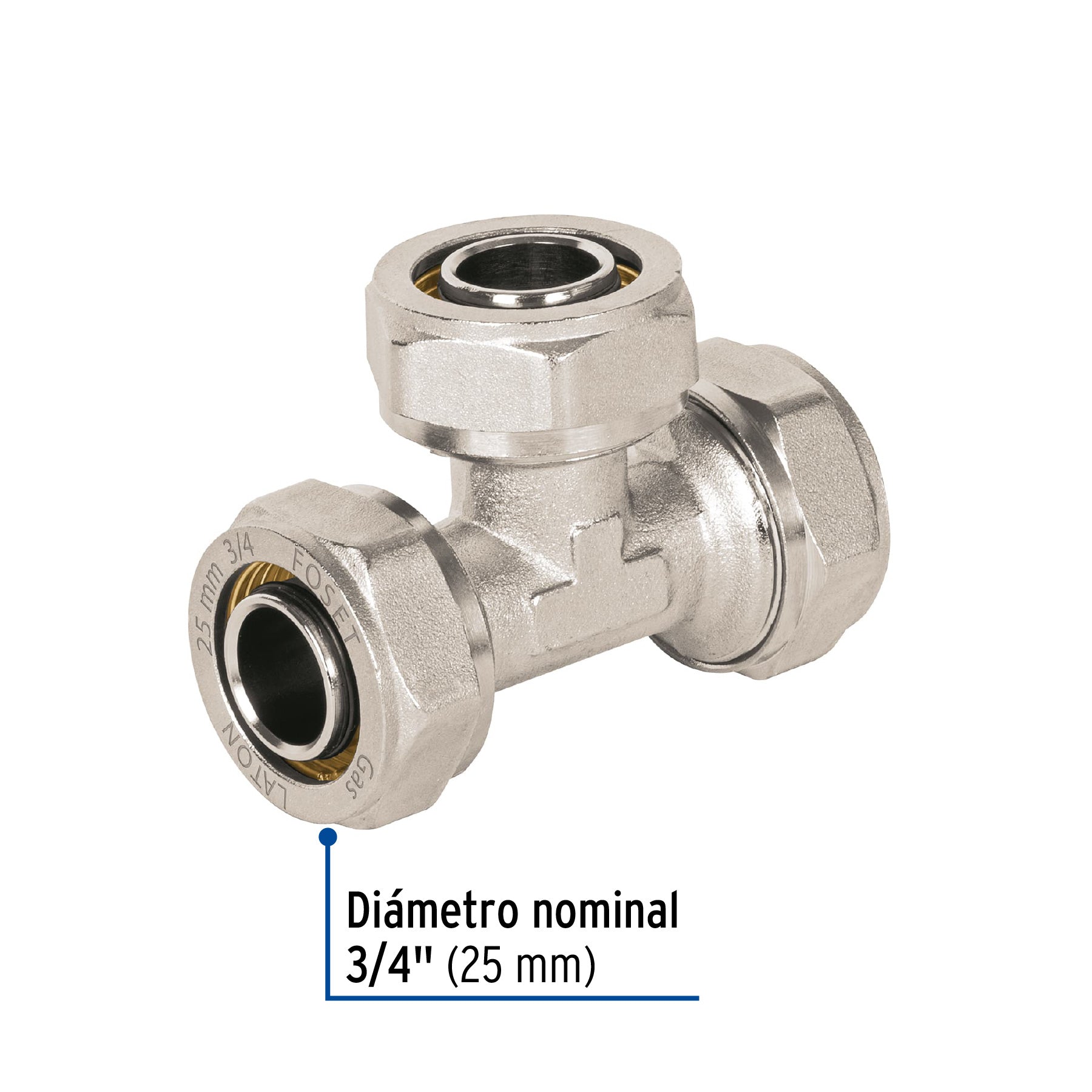 Tee para PEALPE, 3/4', FOSET. Modelo: PPG-34T