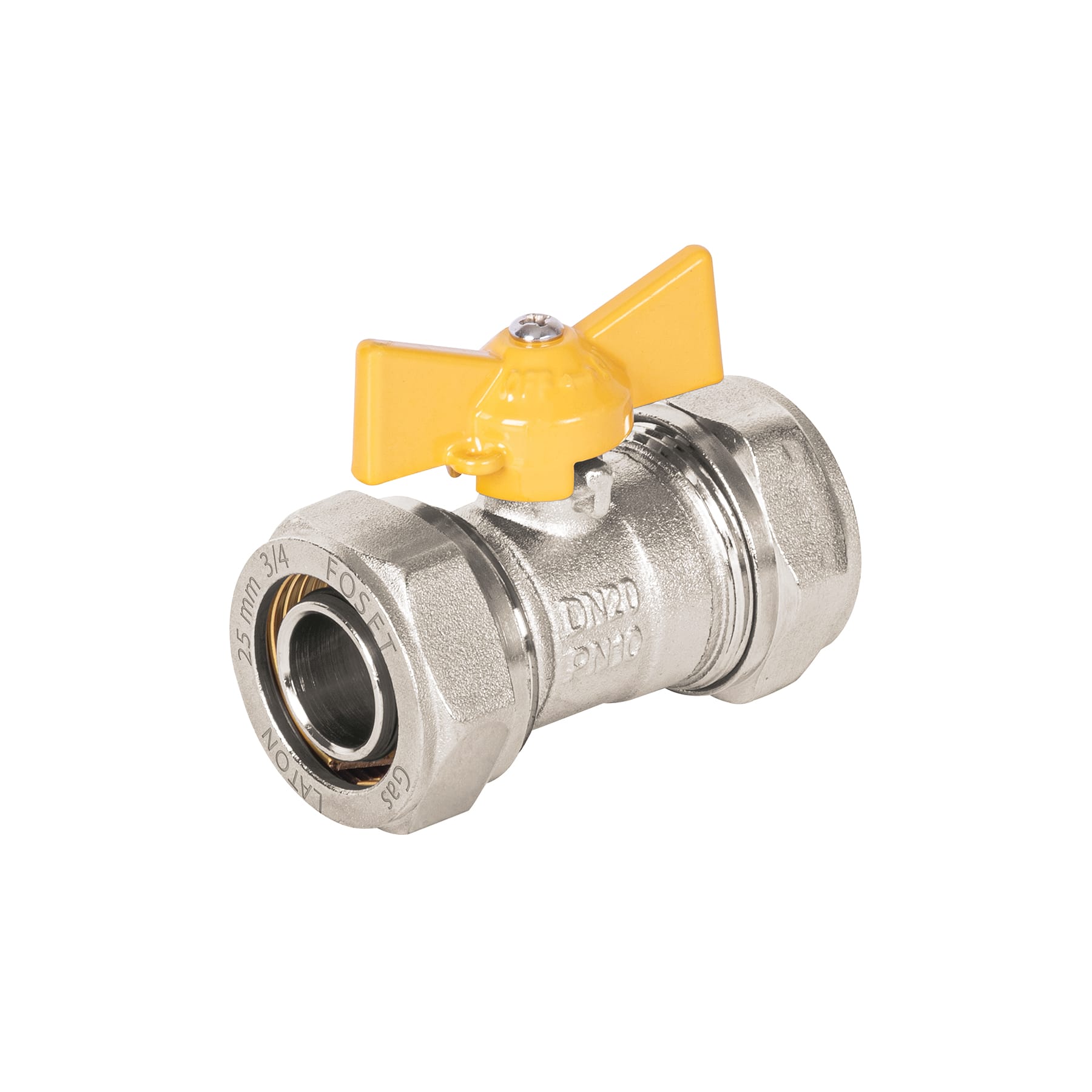 Válvula esfera para PE-AL-PE, 3/4', FOSET. Modelo: PPG-34VE