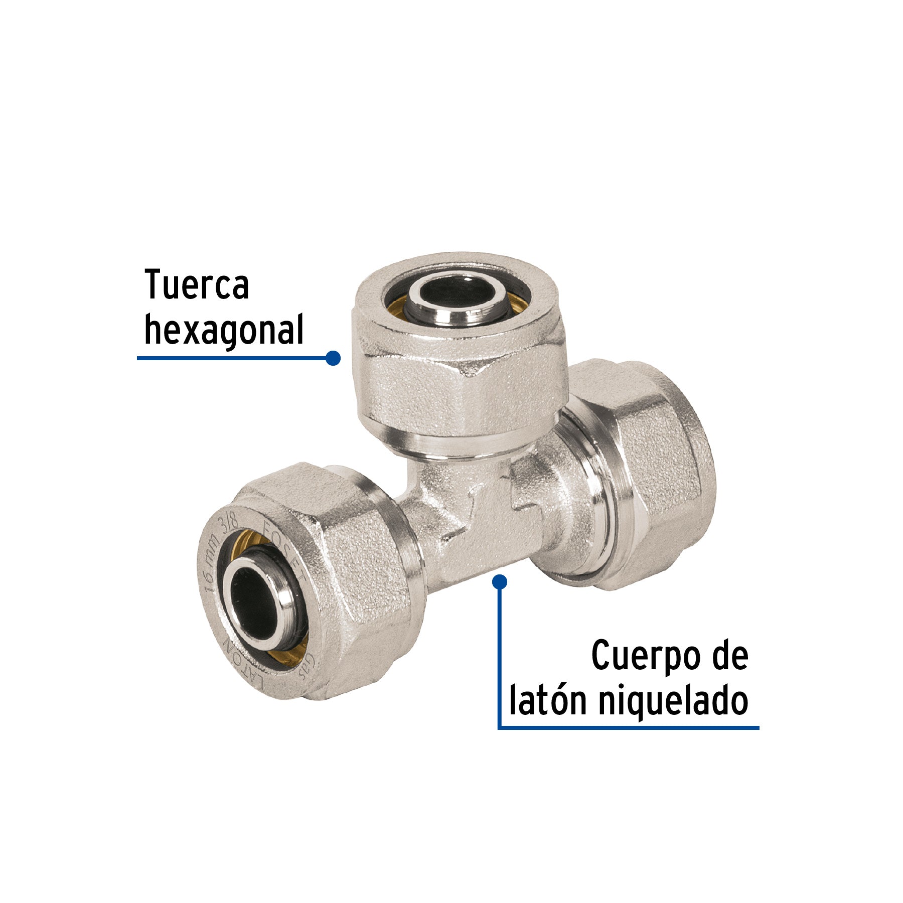 Tee para PEALPE, 3/8', FOSET. Modelo: PPG-38T