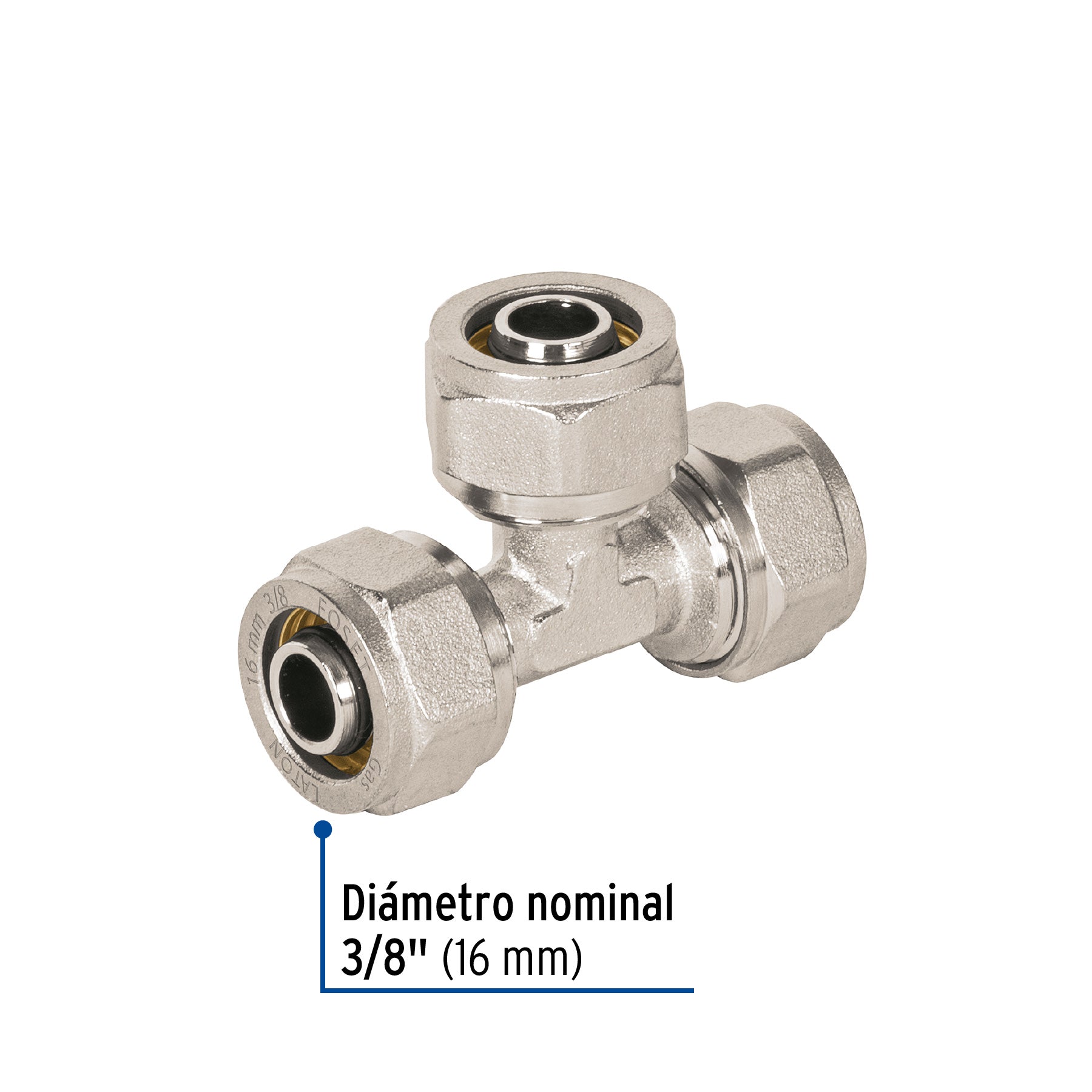 Tee para PEALPE, 3/8', FOSET. Modelo: PPG-38T