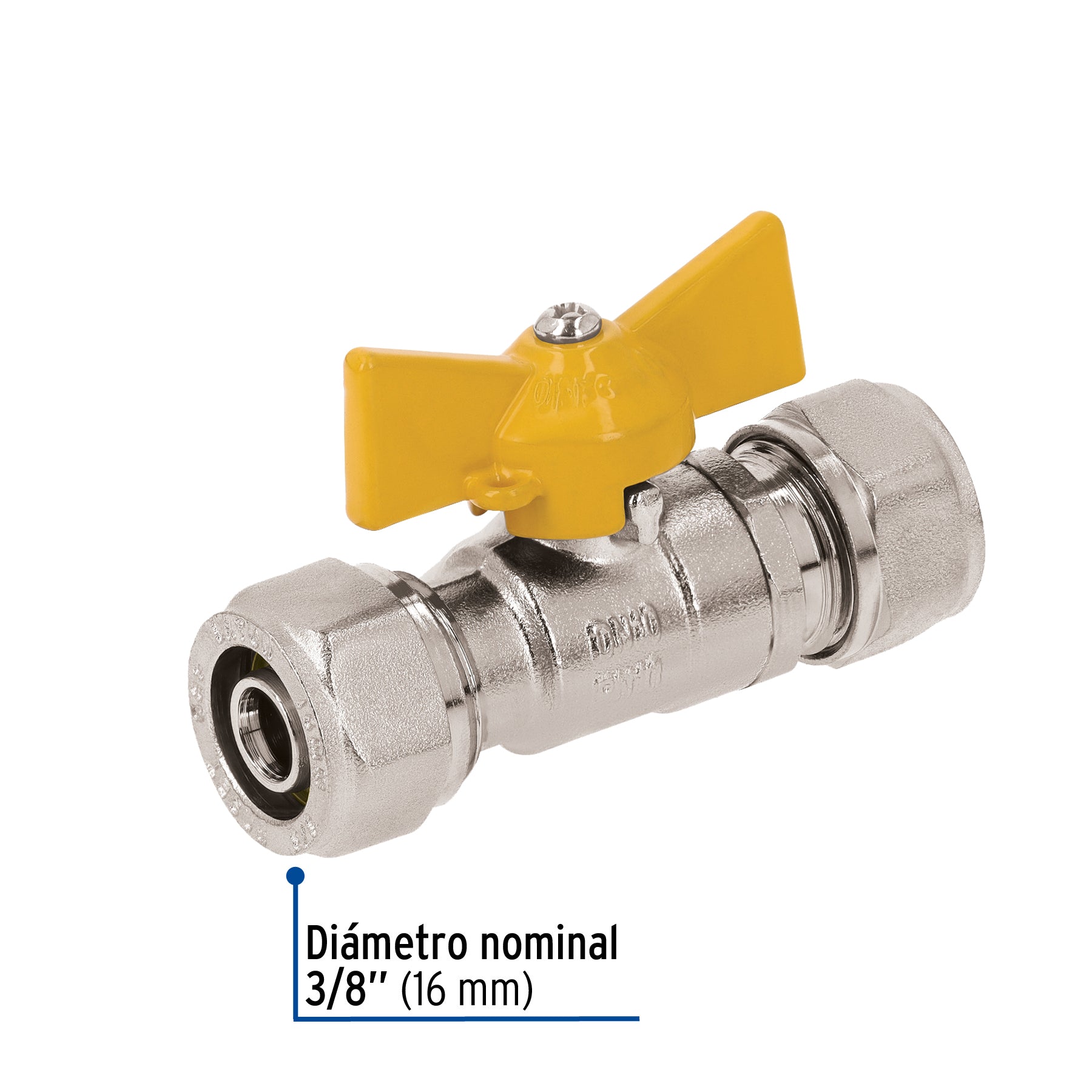 Válvula esfera para PE-AL-PE, 3/8', FOSET. Modelo: PPG-38VE