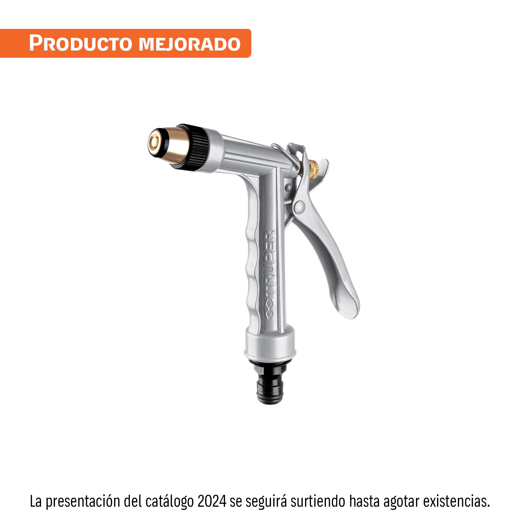 Pistola metálica para riego, 2 funciones, boquilla regulable. Modelo: PR-102