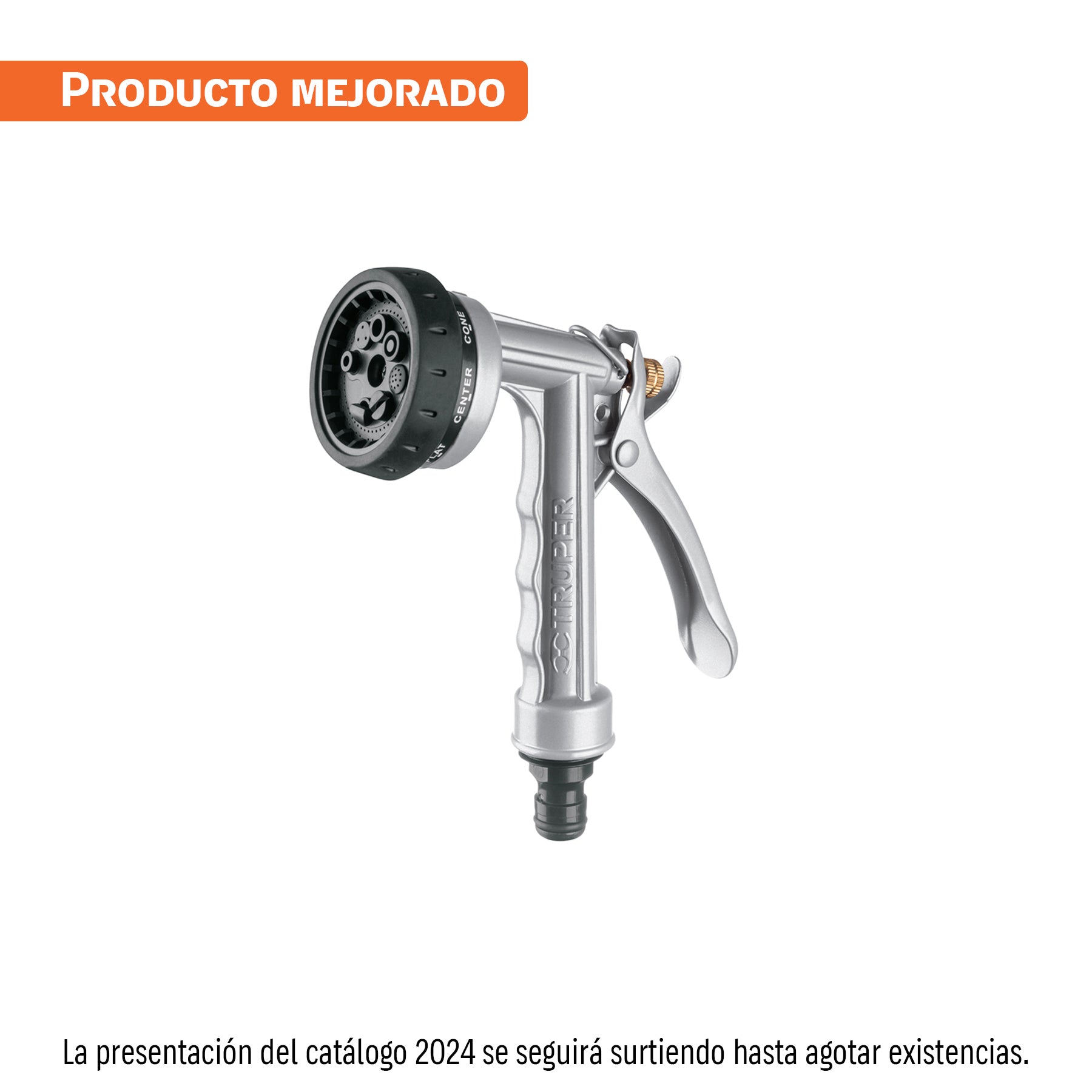 Pistola metálica para riego, 8 funciones, TRUPER. Modelo: PR-108