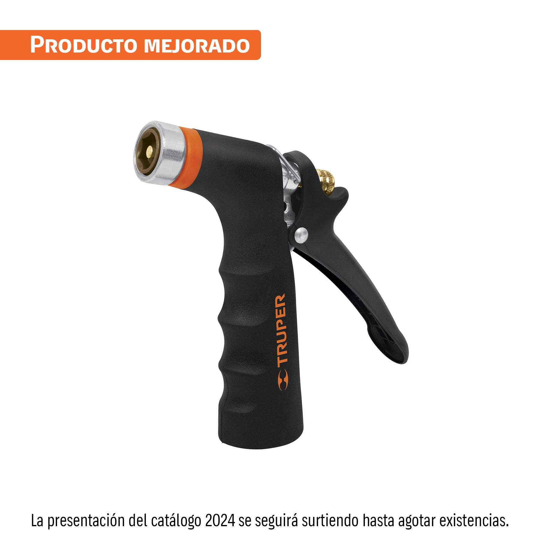 Pistola para riego de 2 funciones metálica con recubrimiento. Modelo: PR-201