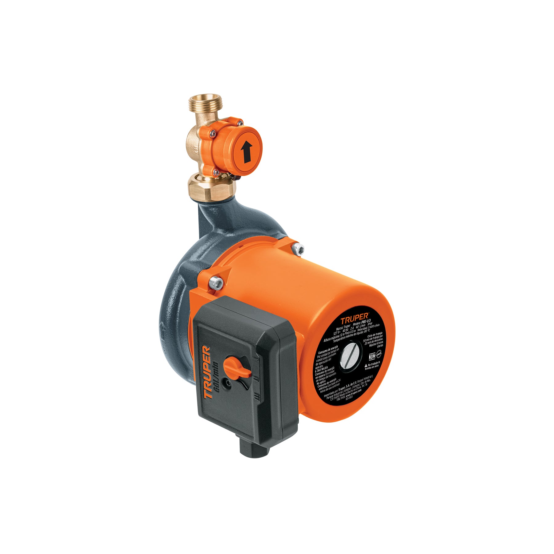 Bomba presurizadora 1/3 HP, con presión ajustable, TRUPER. Modelo: PRE-1/3