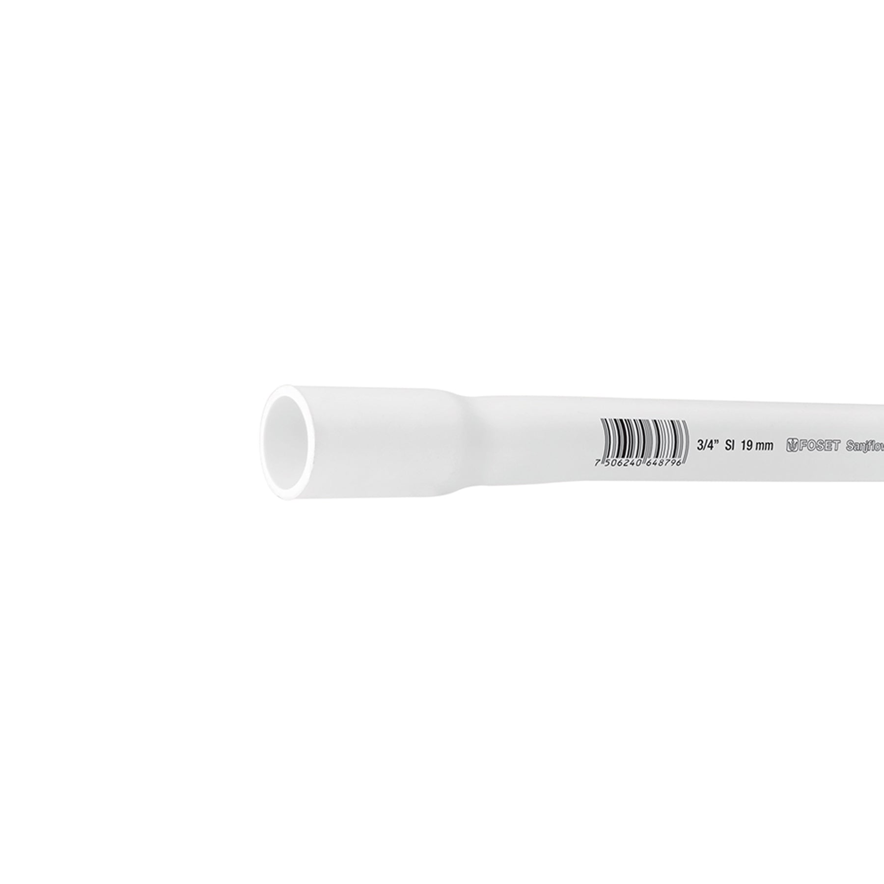 Tubo de 3/4' PVC hidráulico cédula 40, 3m, 1kg, FOSET. Modelo: PVC-002