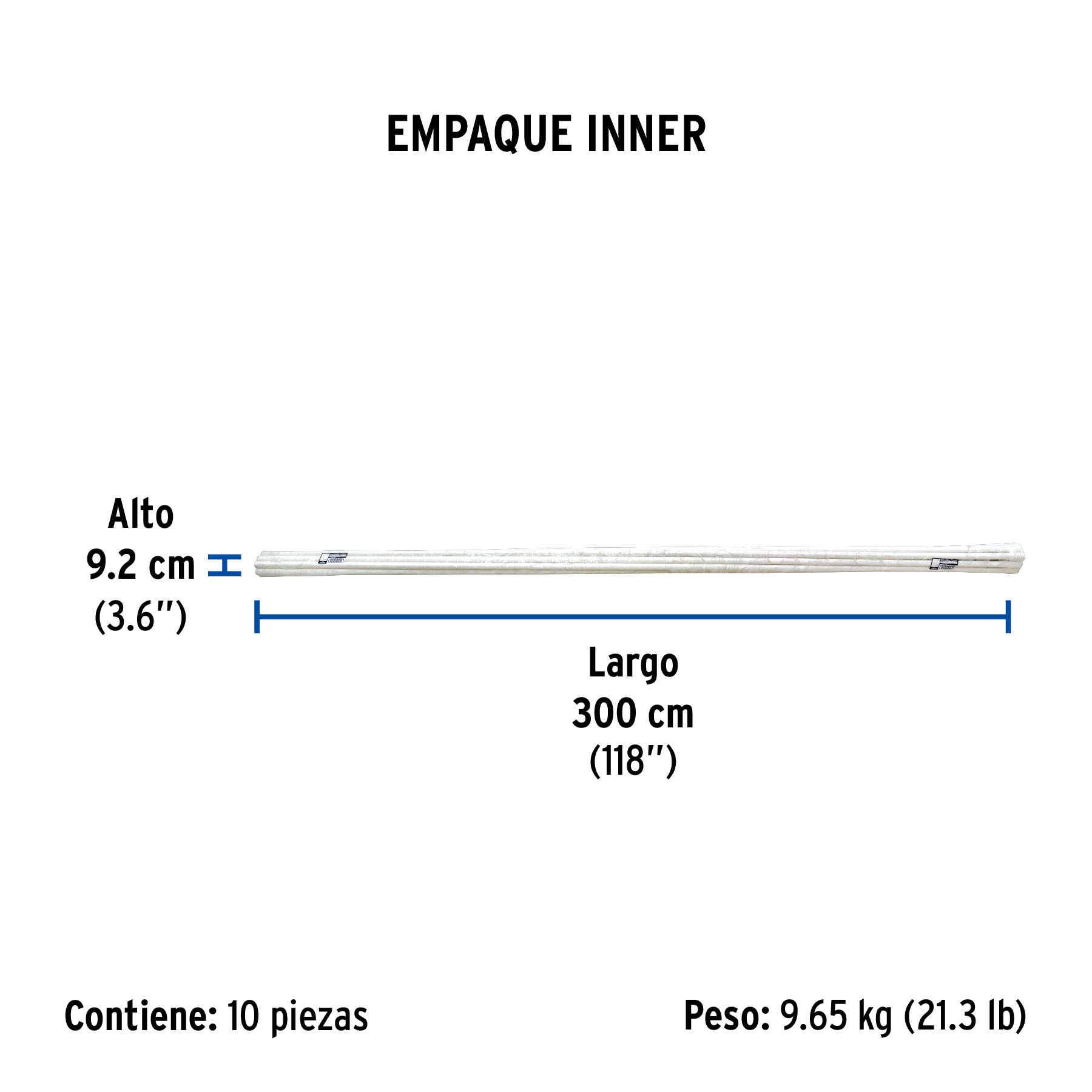 Tubo de 3/4' PVC hidráulico cédula 40, 3m, 1kg, FOSET. Modelo: PVC-002