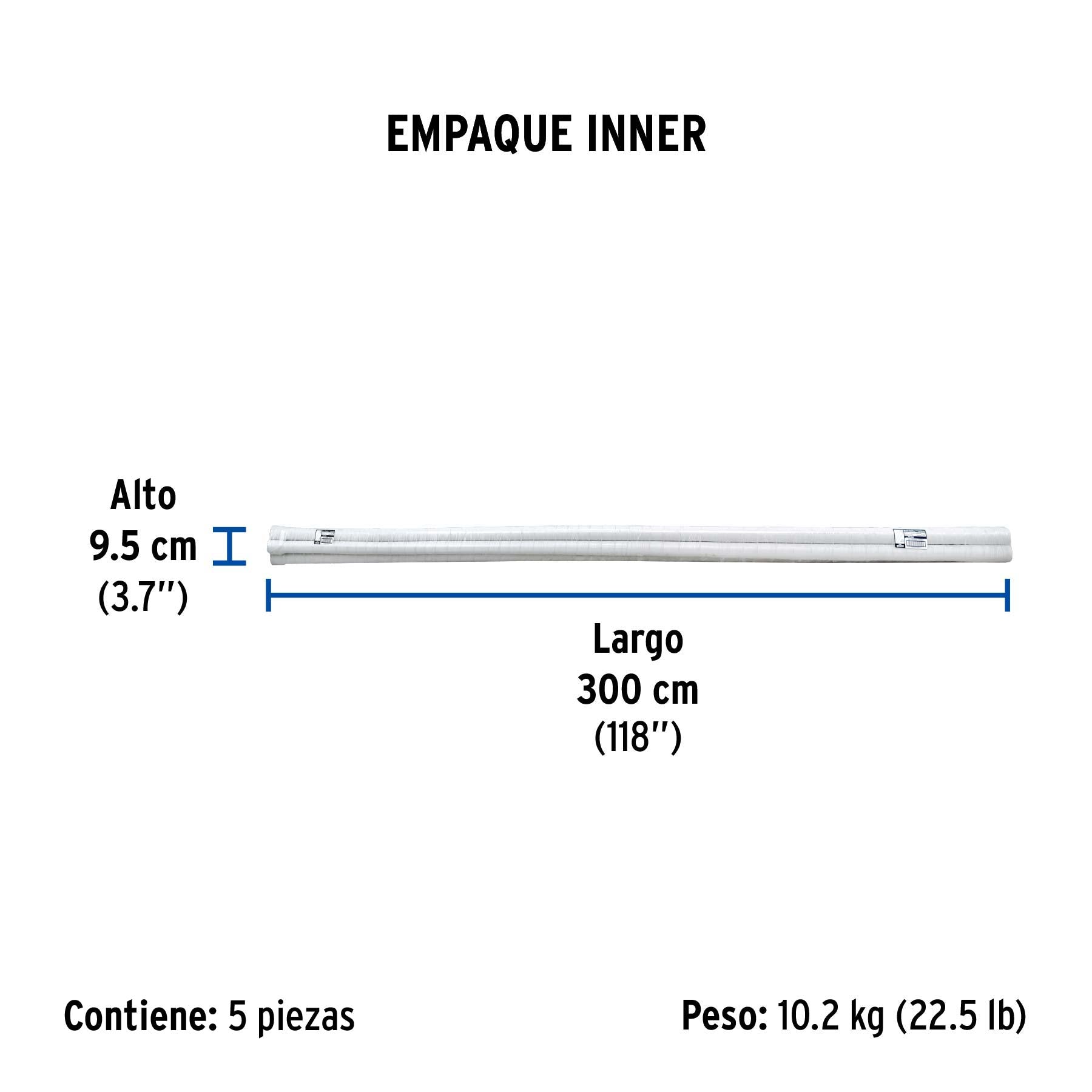 Tubo de 1-1/4' PVC hidráulico cédula 40, 3m, 1.9kg, FOSET. Modelo: PVC-004
