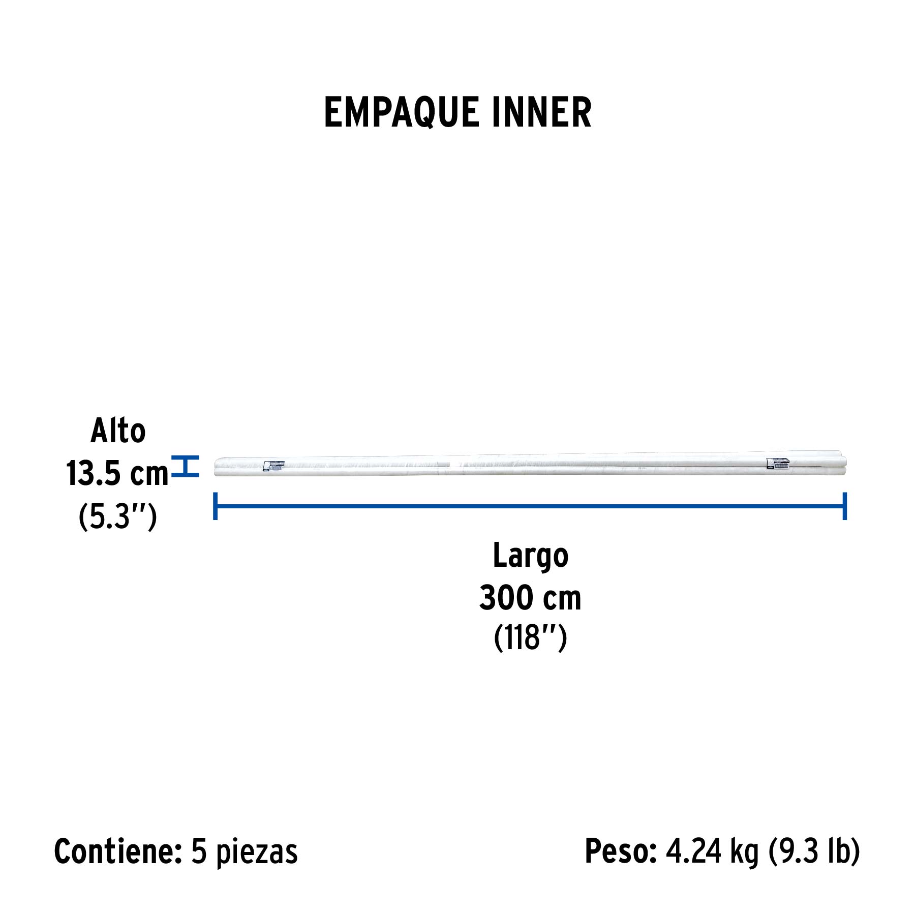 Tubo de 1-1/4' PVC hidráulico RD 26, 3m, 0.9kg, FOSET. Modelo: PVC-104