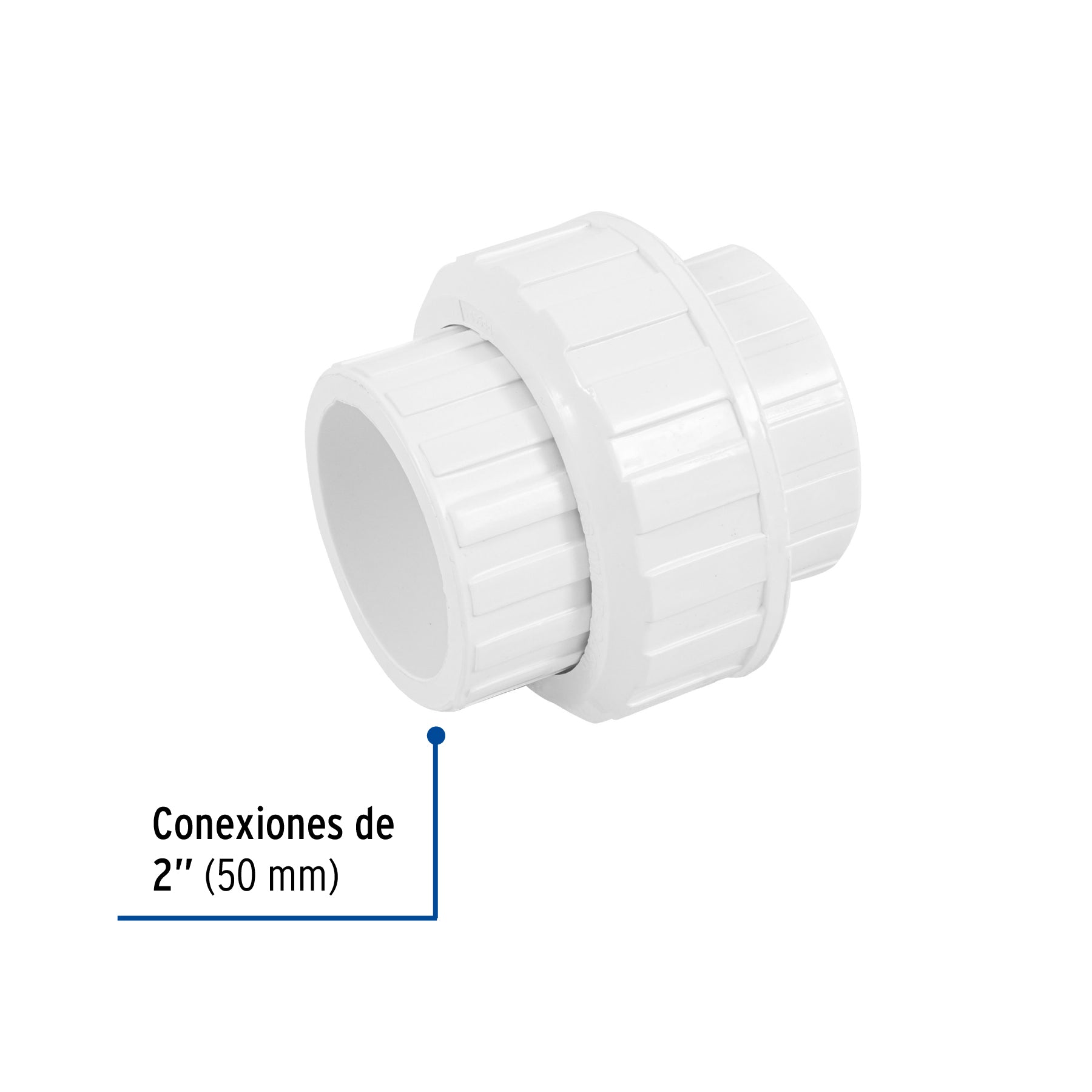 Tuerca unión lisa de PVC 2', FOSET. Modelo: PVC-976