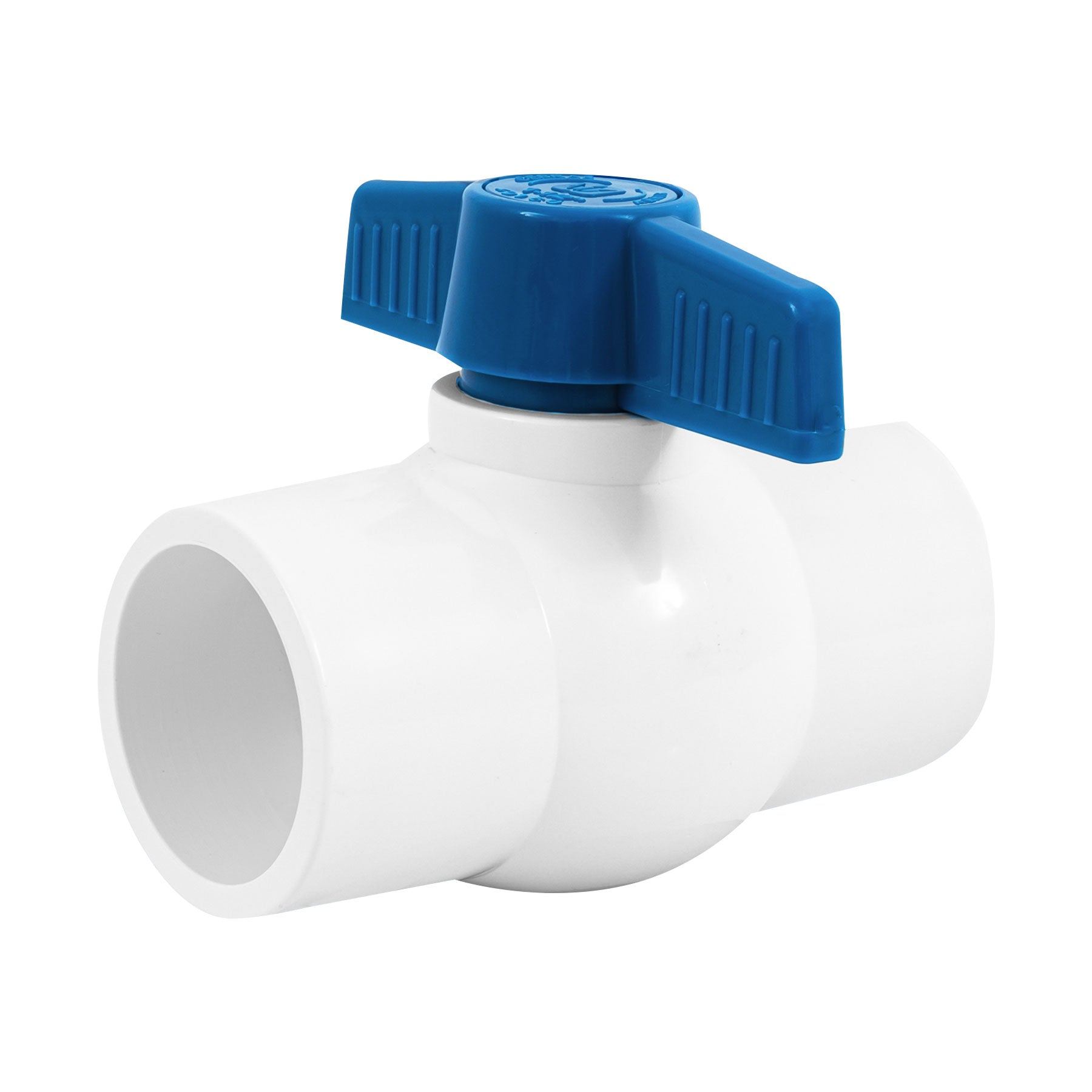 Válvula de esfera de PVC 1 1/2' para cementar, FOSET. Modelo: PVC-ES-1-1/2