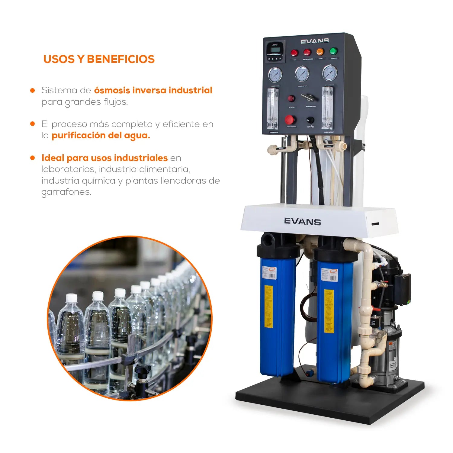 Purificador de ósmosis inversa Marca EVANS. Modelo: RO-3600G