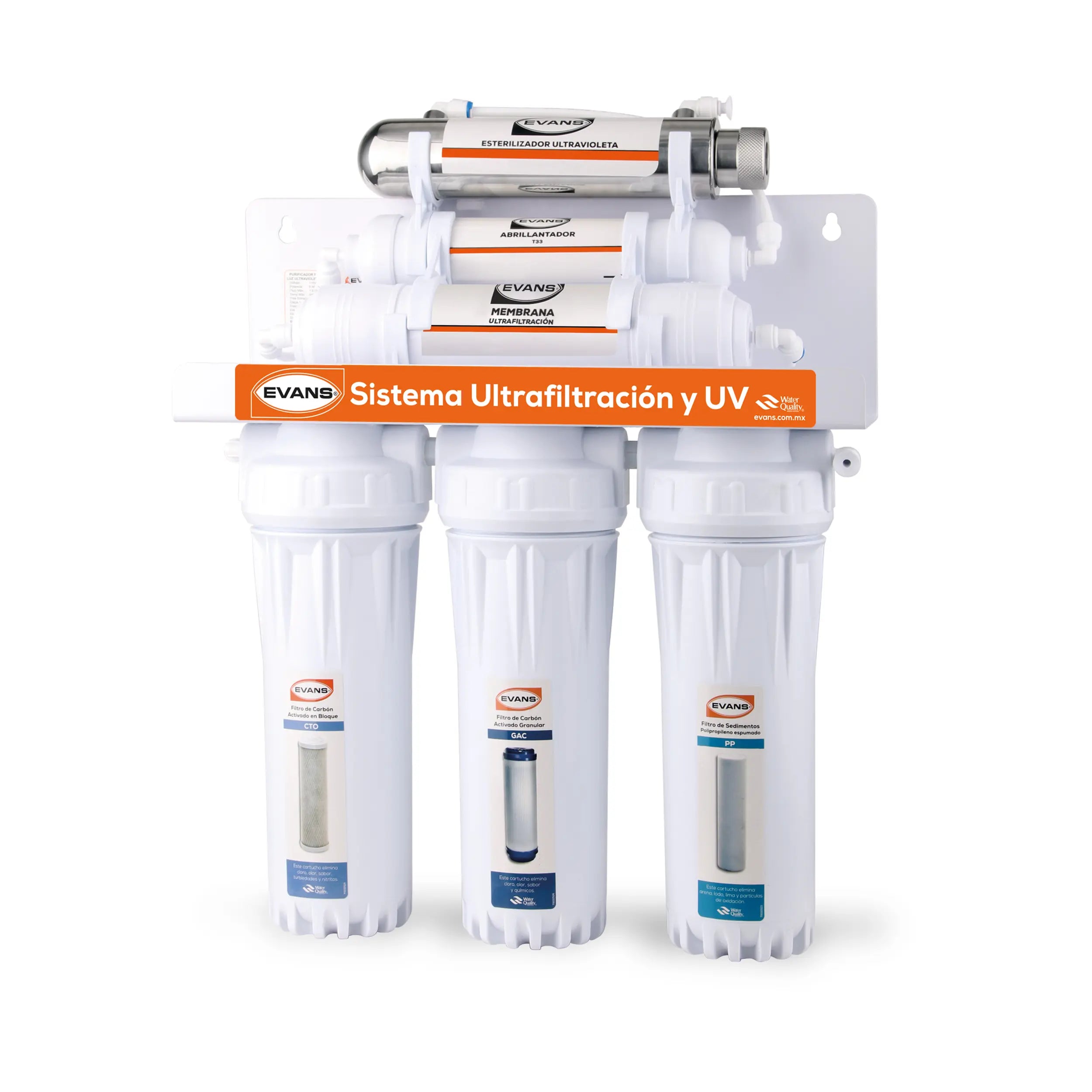 Ultrafiltración y UV de 6 etapas Marca EVANS. Modelo: WP-3