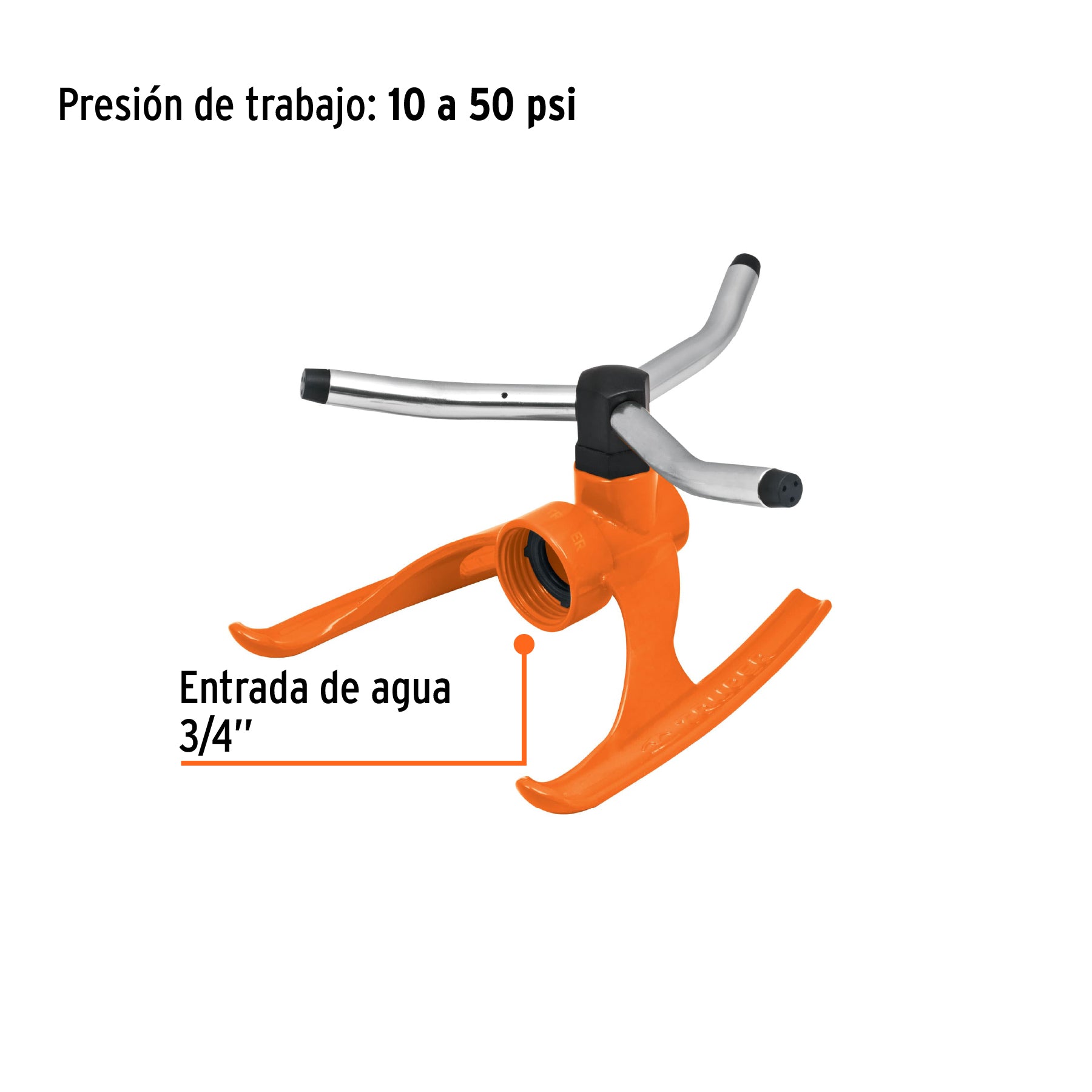 Aspersor b/metálica giratorio 3 brazos de aluminio, TRUPER. Modelo: REG-3X