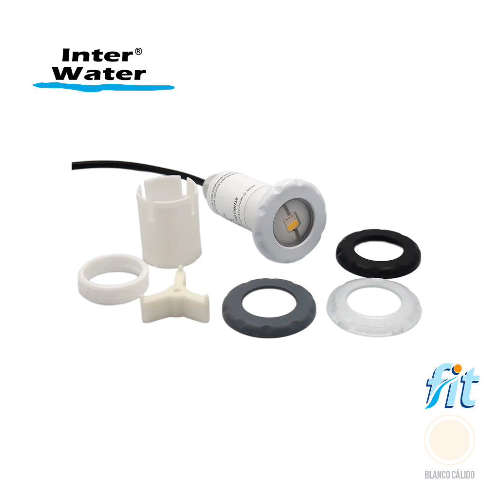 Reflector Fit 1 1/2", Blanco calido, 10W, 12V, cable 15 mts, AC. Modelo: FWW-10-15