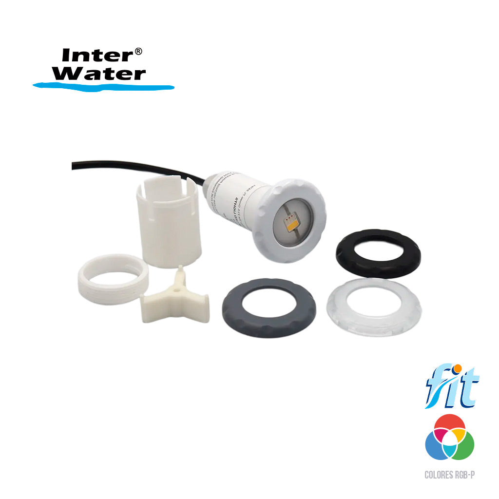 Reflector Fit 1 1/2", Colores RGB-P, 15W, 12V, cable 45 mts, AC. Modelo: FRGB-15-45