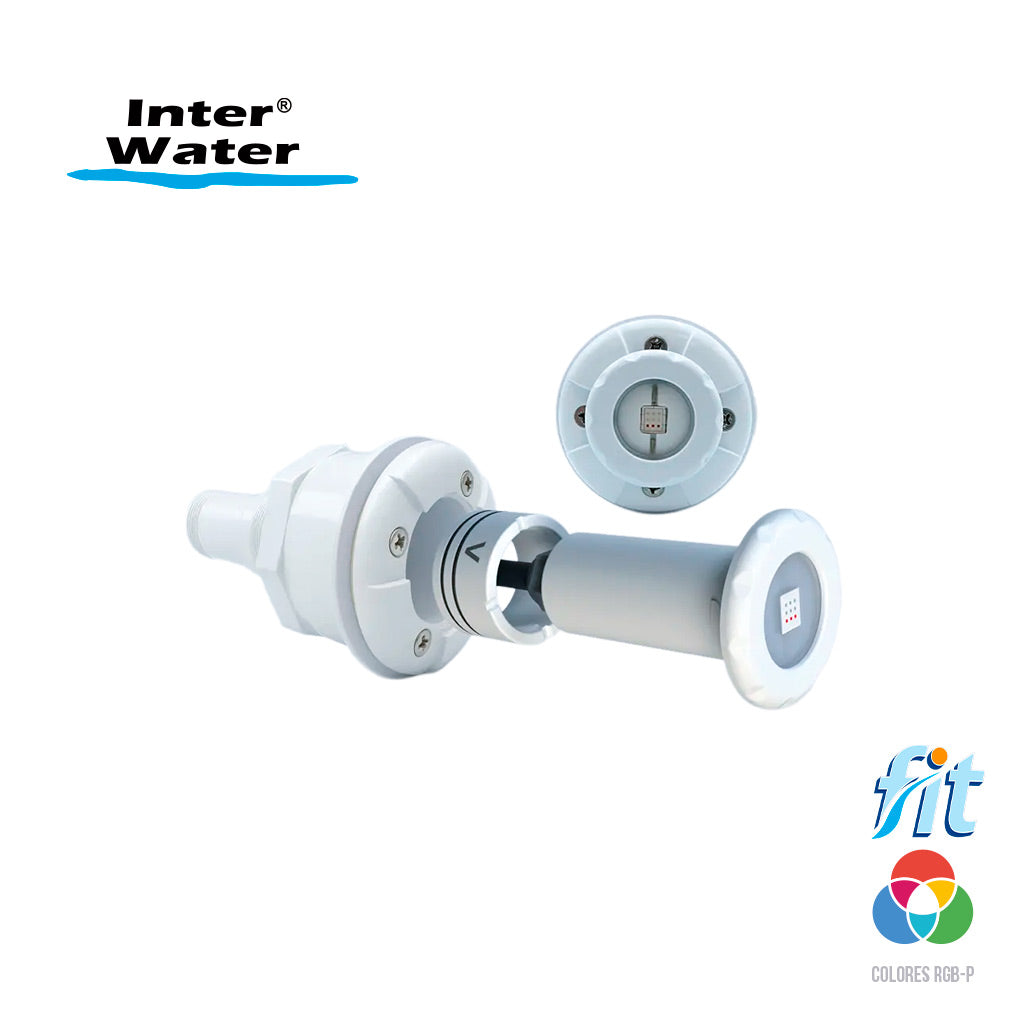 Reflector Fit 1 1/2", Colores RGB-P, 15W, 12V, cable 45 mts, AC. Modelo: FRGB-15-45