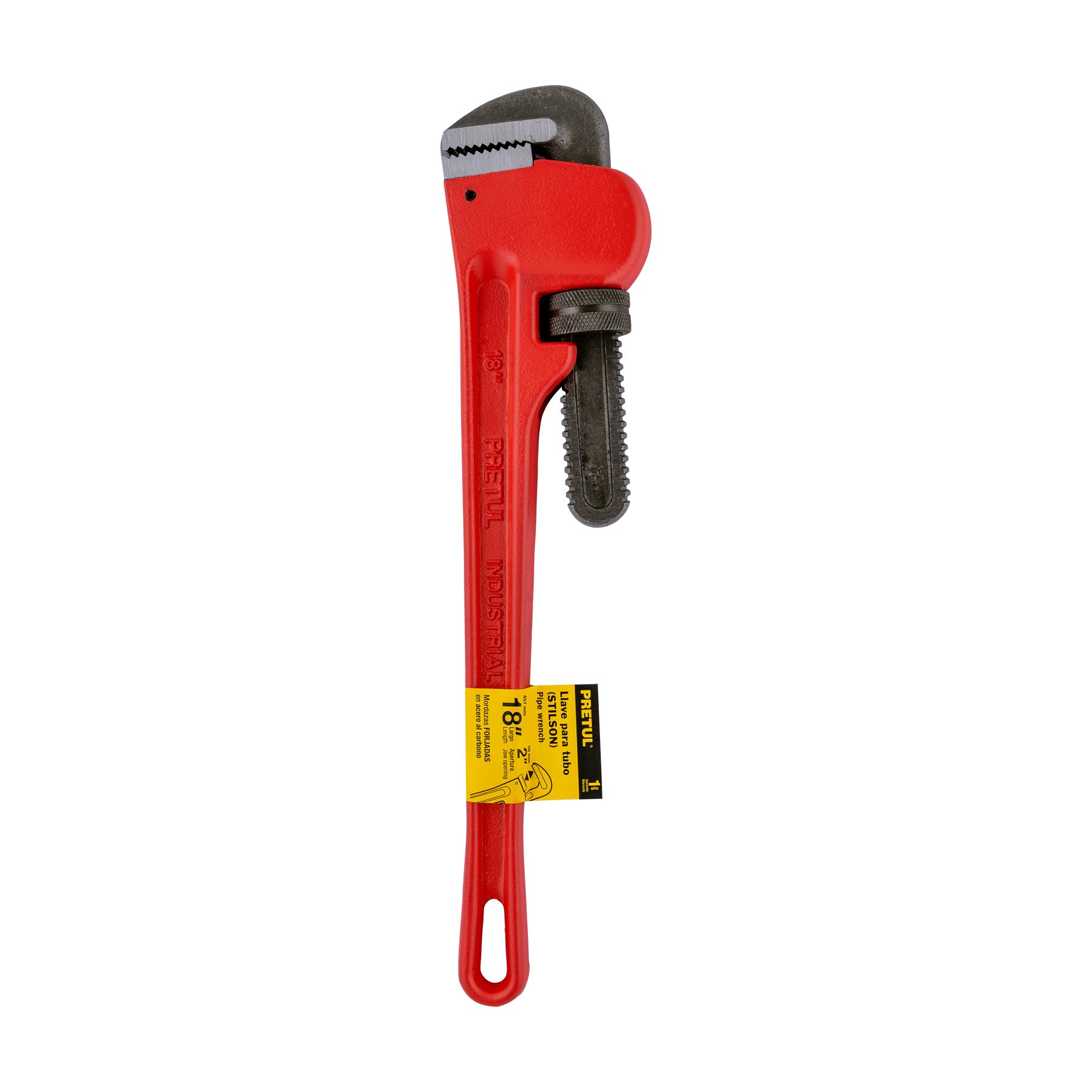 Llave stilson 18' cuerpo de hierro maleable, PRETUL. Modelo: STI-18P