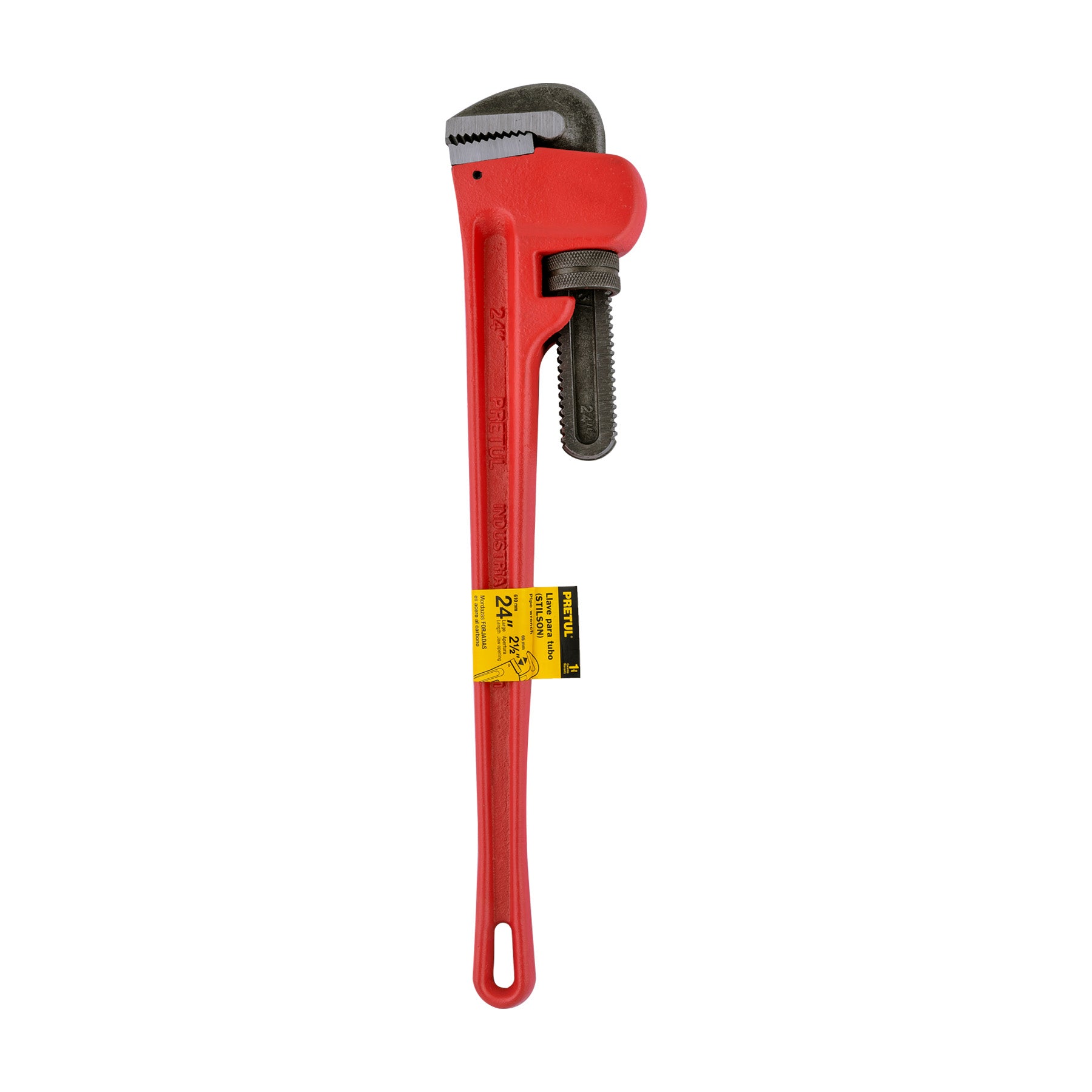 Llave stilson 24' cuerpo de hierro maleable, PRETUL. Modelo: STI-24P