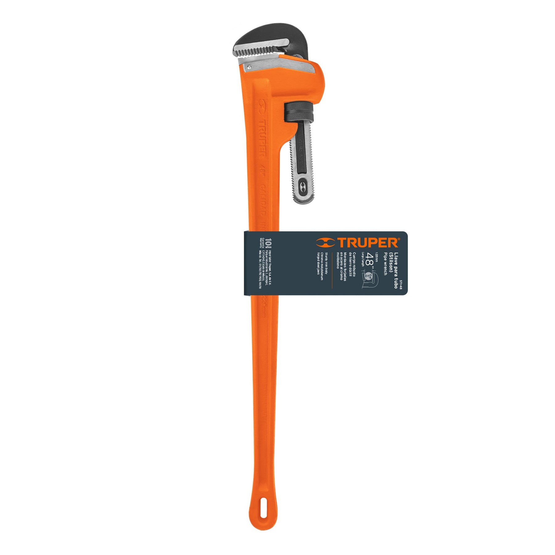Llave stilson 48' cuerpo robusto de hierro dúctil, TRUPER. Modelo: STI-48