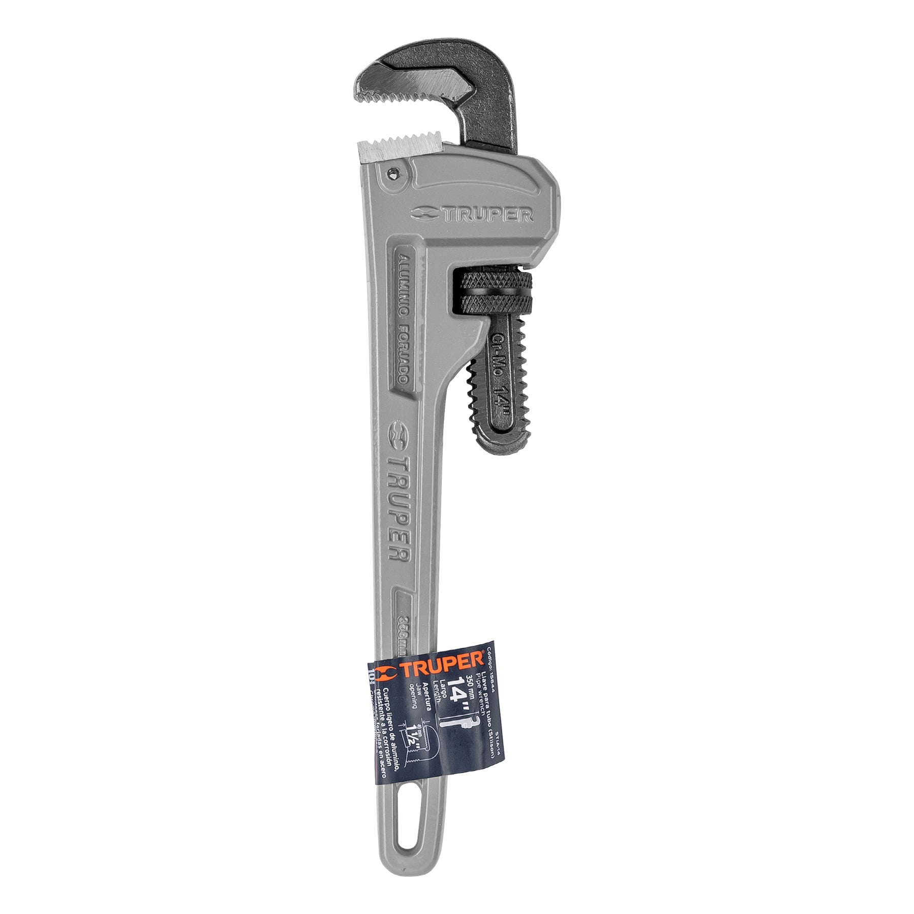 Llave stilson 14' cuerpo de aluminio, TRUPER. Modelo: STIA-14