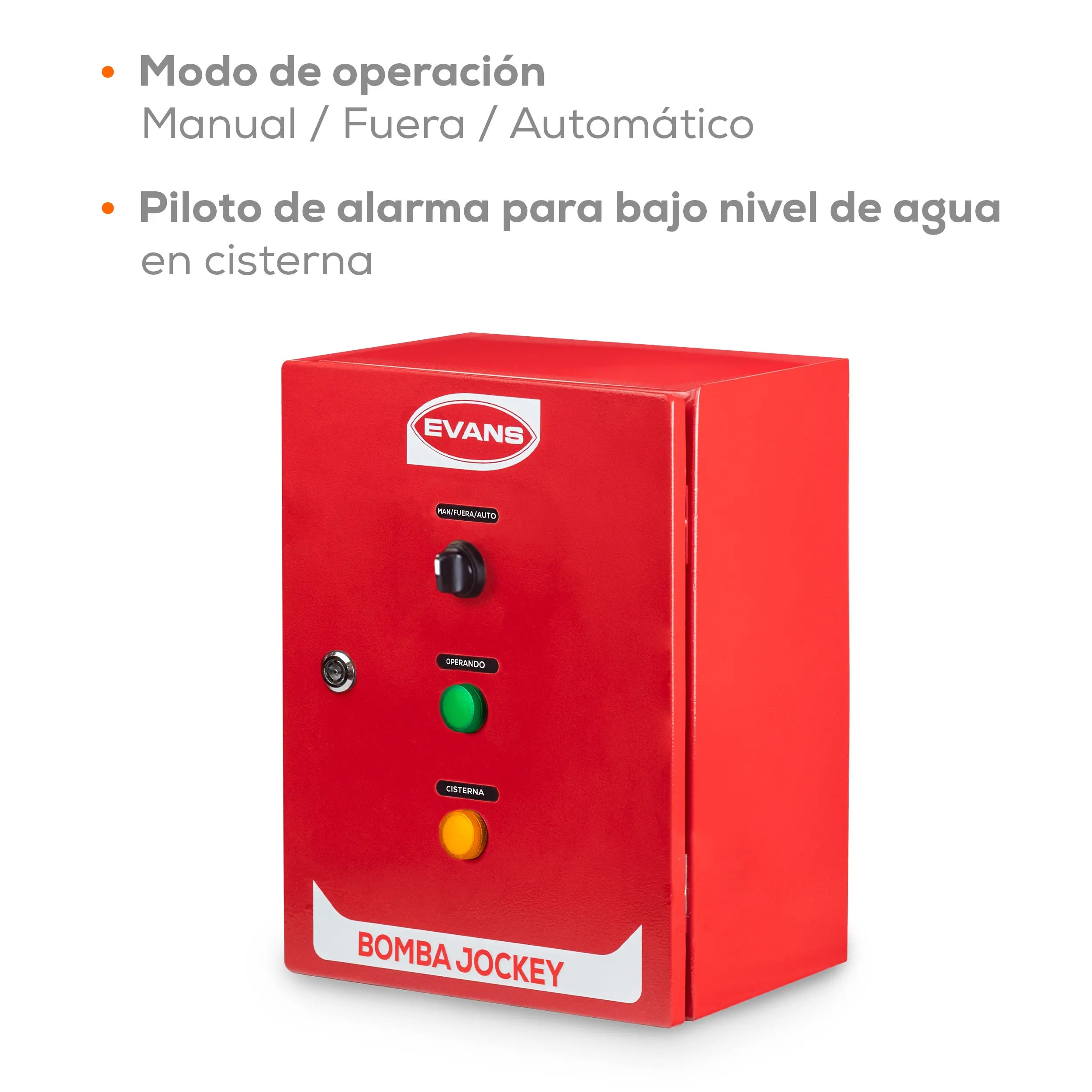 Tablero bomba jockey 2 HP 220V Marca EVANS. Modelo: AB-ABJ2G