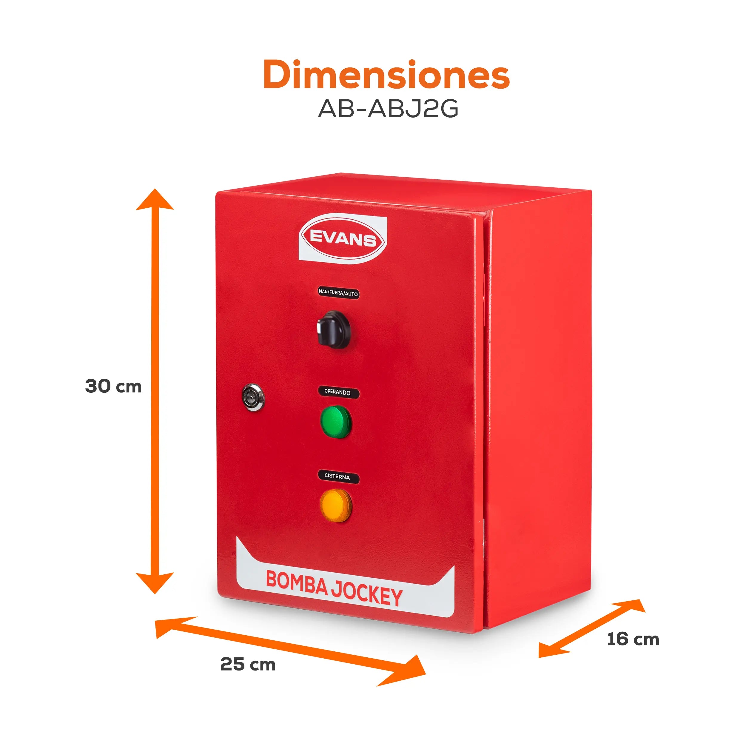 Tablero bomba jockey 2 HP 220V Marca EVANS. Modelo: AB-ABJ2G