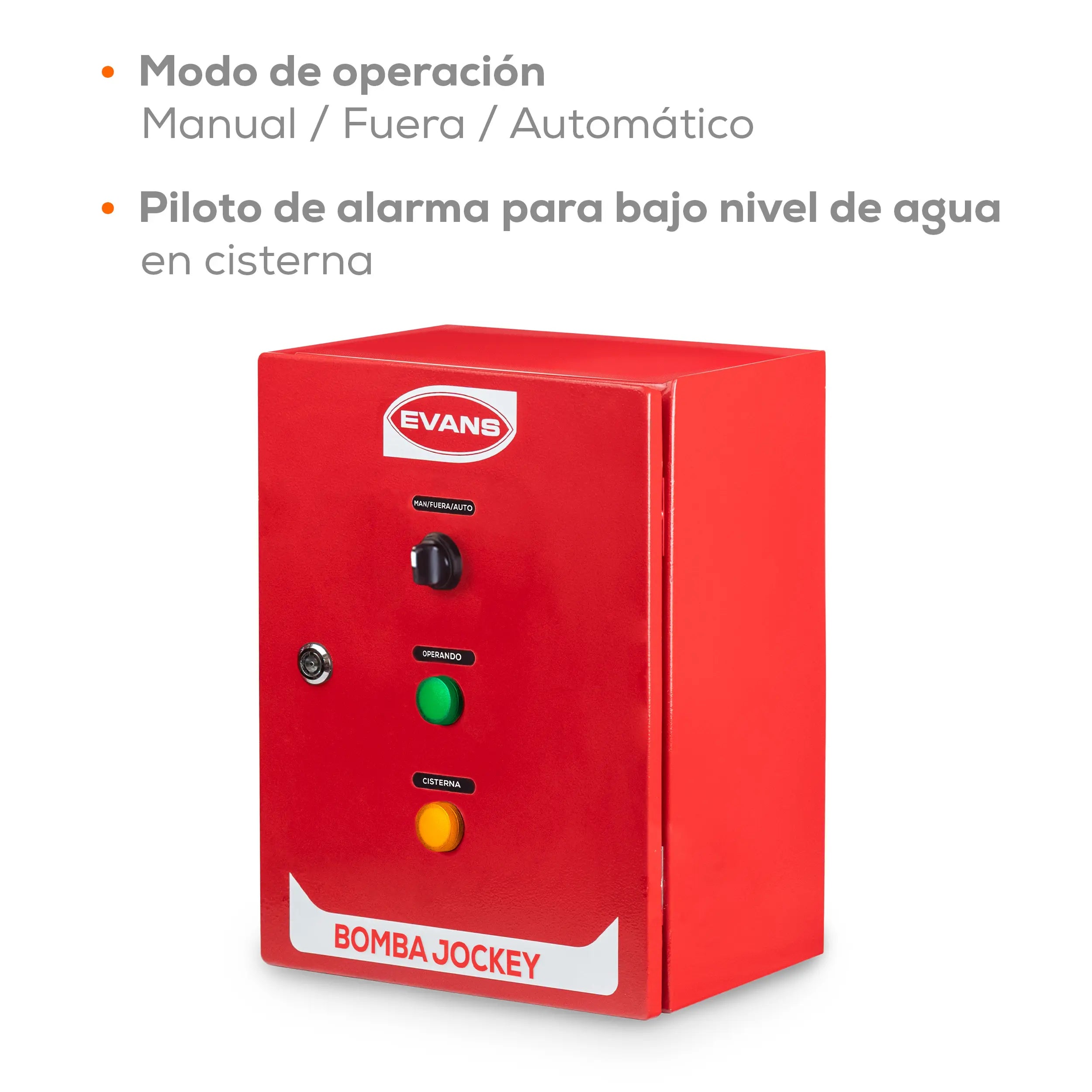 Tablero bomba jockey 2 HP 440V Marca EVANS. Modelo: AB-ABJ2H