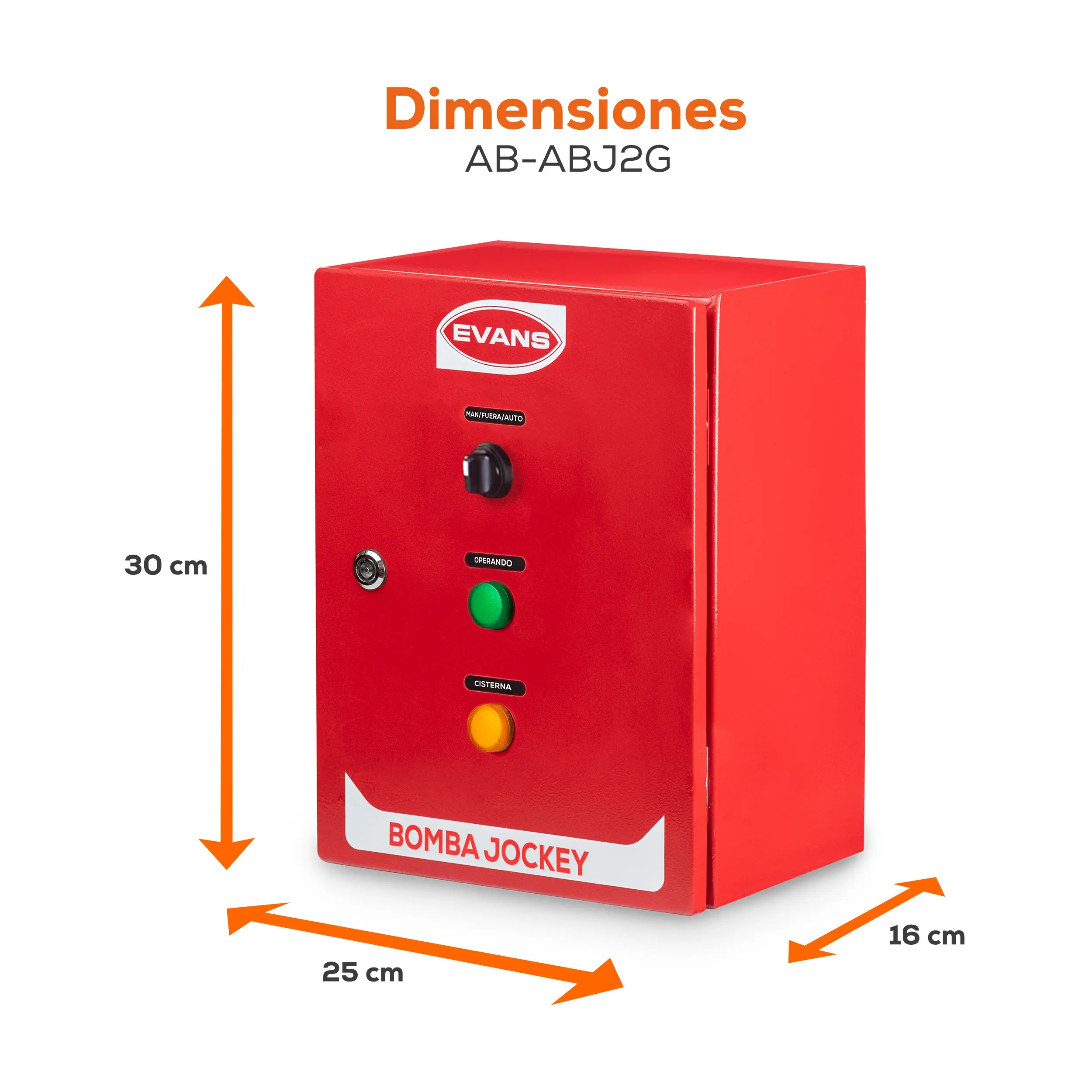Tablero bomba jockey 2 HP 440V Marca EVANS. Modelo: AB-ABJ2H