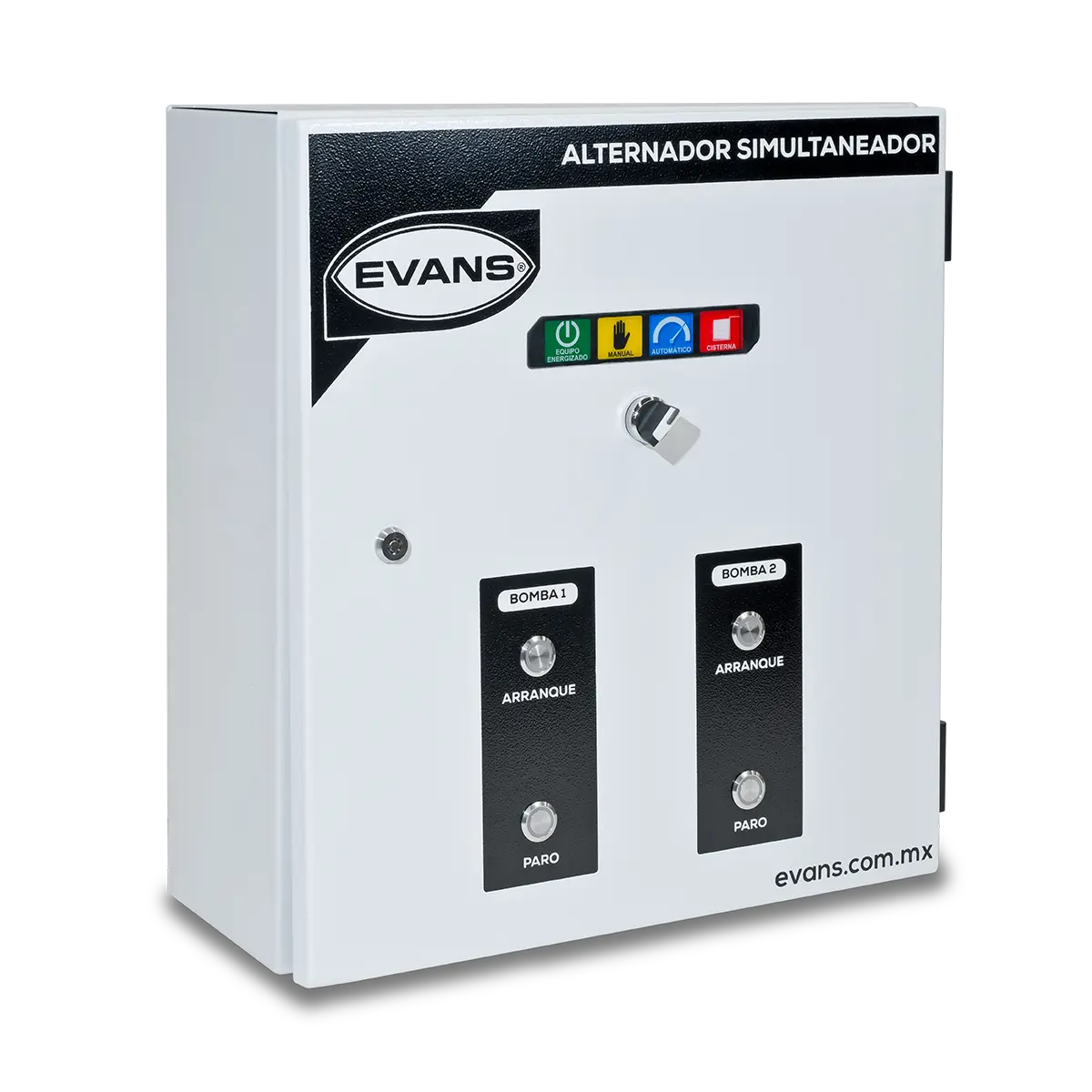 Alternador simultaneador 2X10 HP Marca EVANS. Modelo: AB-AS1000HN