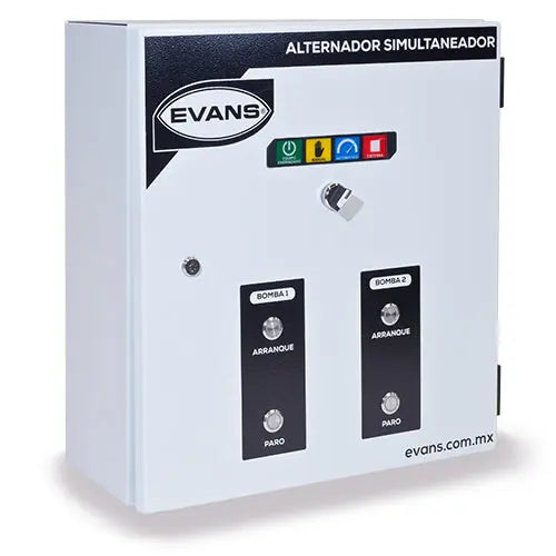 Alternador simultaneador 3X15 HP 220 V Interruptor de presión Marca EVANS. Modelo: AB-AST1500G