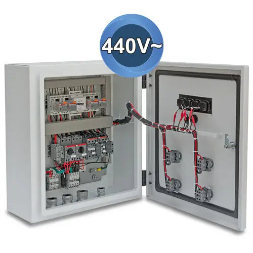 Alternador simultaneador 2X7.5HP 440 V Interruptor de presión Marca EVANS. Modelo: AB-ASV0750H