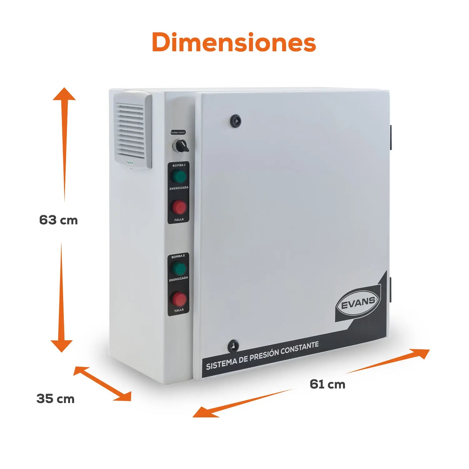Gabinete presiòn constante 5HP 220 V Marca EVANS. Modelo: GPC2BP-5G