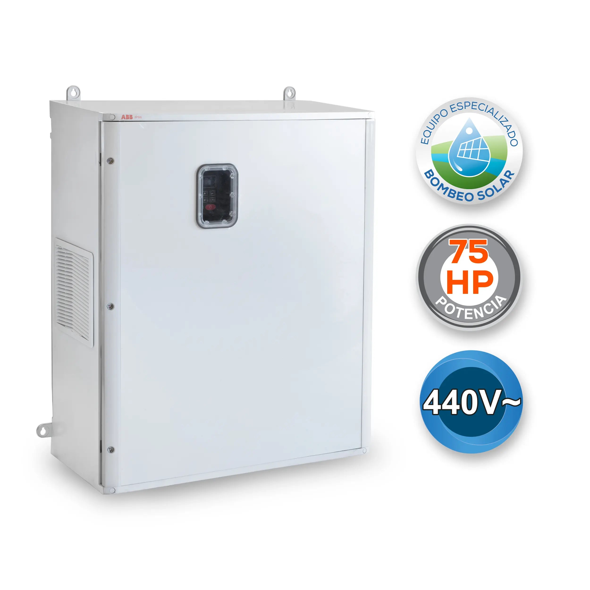 Gabinete Bombeo Solar 75 HP 440V Marca EVANS. Modelo: AB-GBS75H-500M