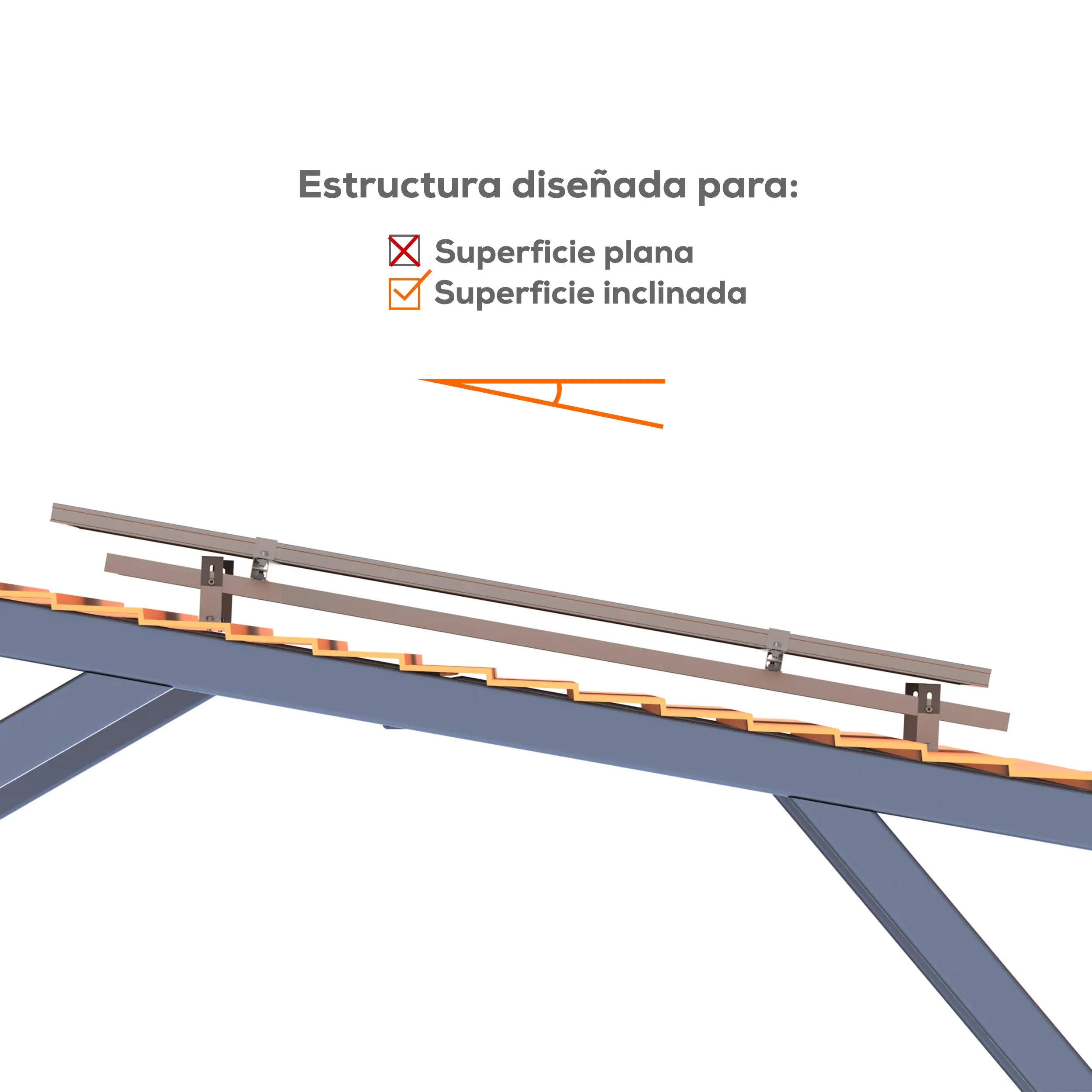 Estructura 1 paneles solares Marca EVANS. Modelo: ASB01MFVIN-1X1