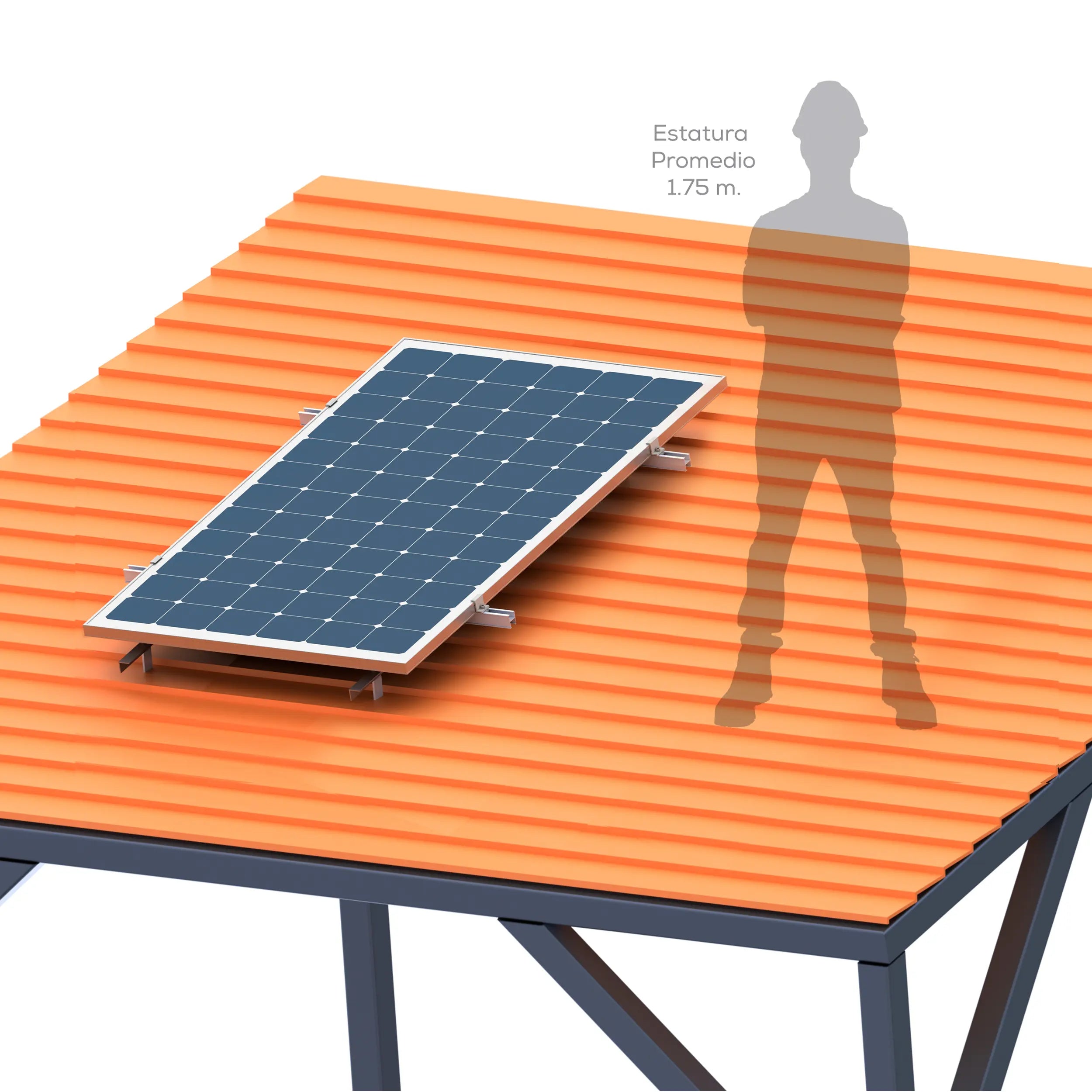Estructura 1 paneles solares Marca EVANS. Modelo: ASB01MFVIN-1X1