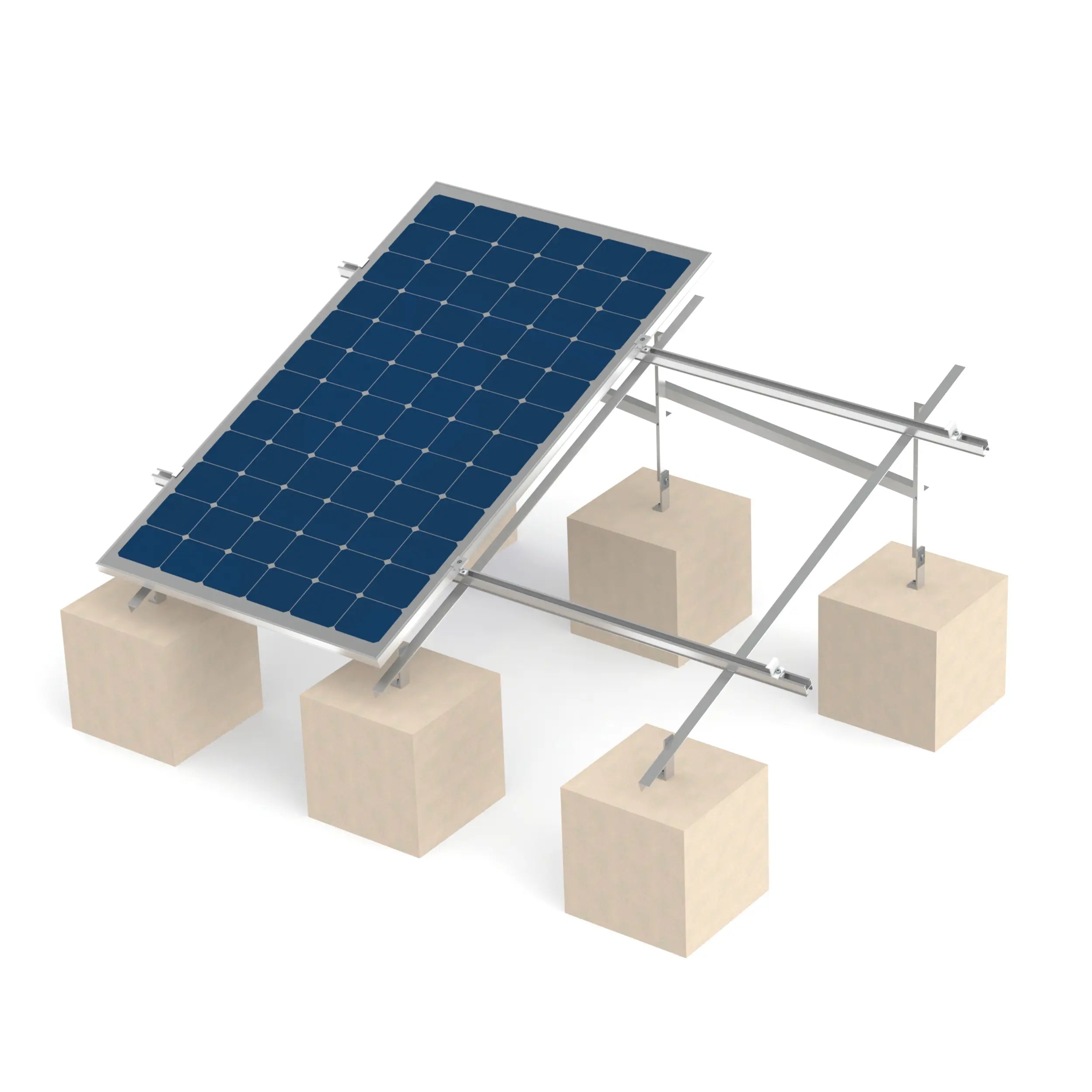 Estructura 2 paneles solares Marca EVANS. Modelo: ASB02MFVSP-1X2
