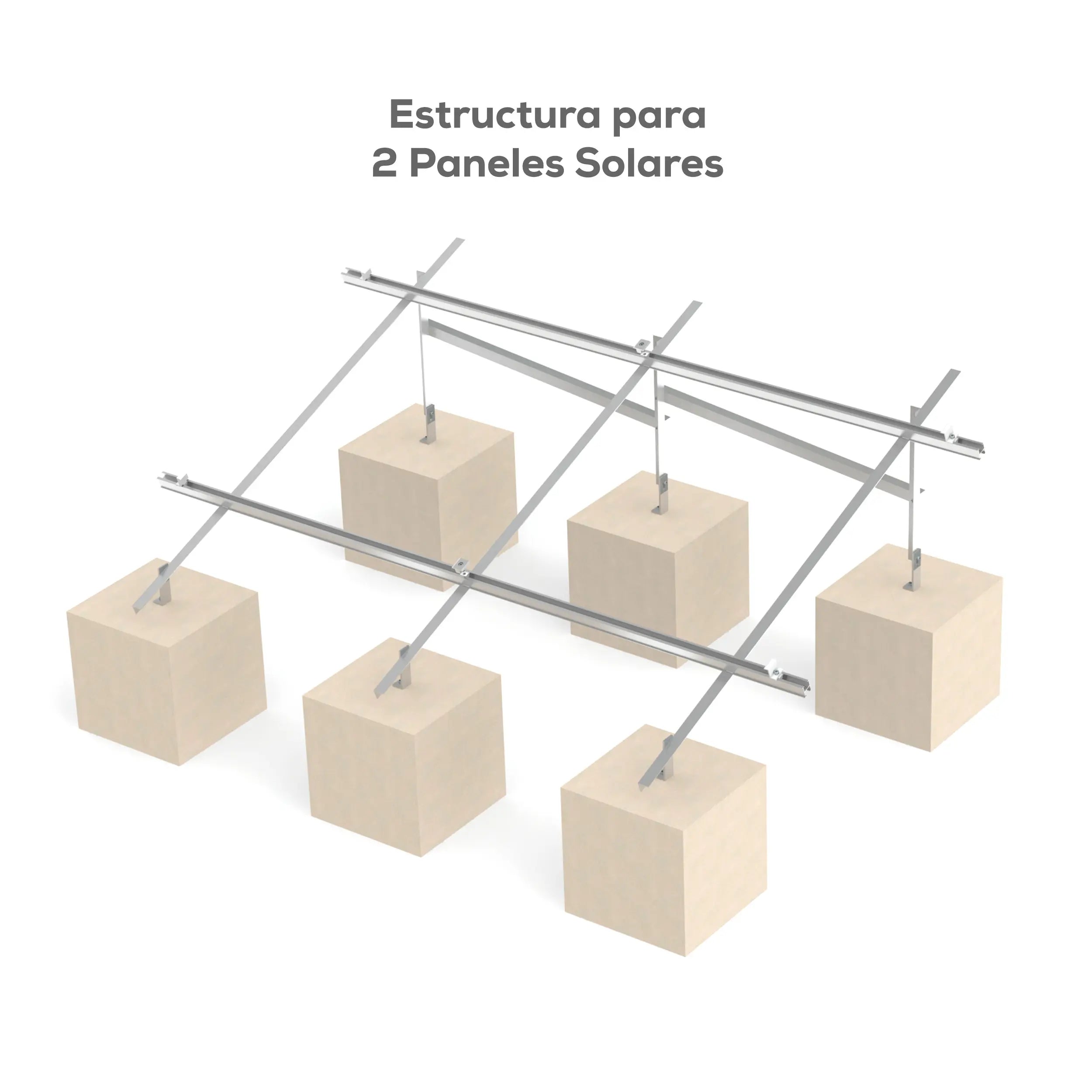 Estructura 2 paneles solares Marca EVANS. Modelo: ASB02MFVSP-1X2