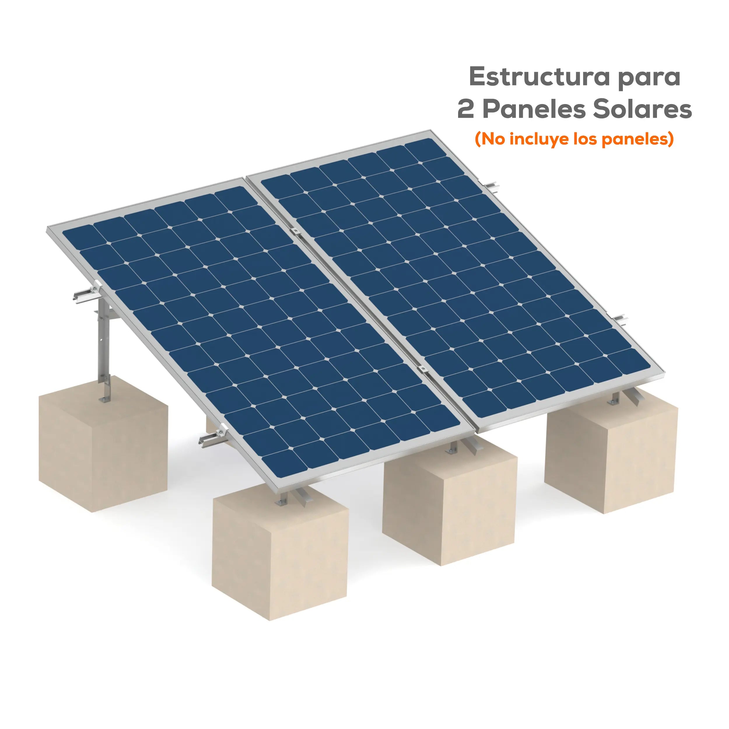 Estructura 2 paneles solares Marca EVANS. Modelo: ASB02MFVSP-1X2