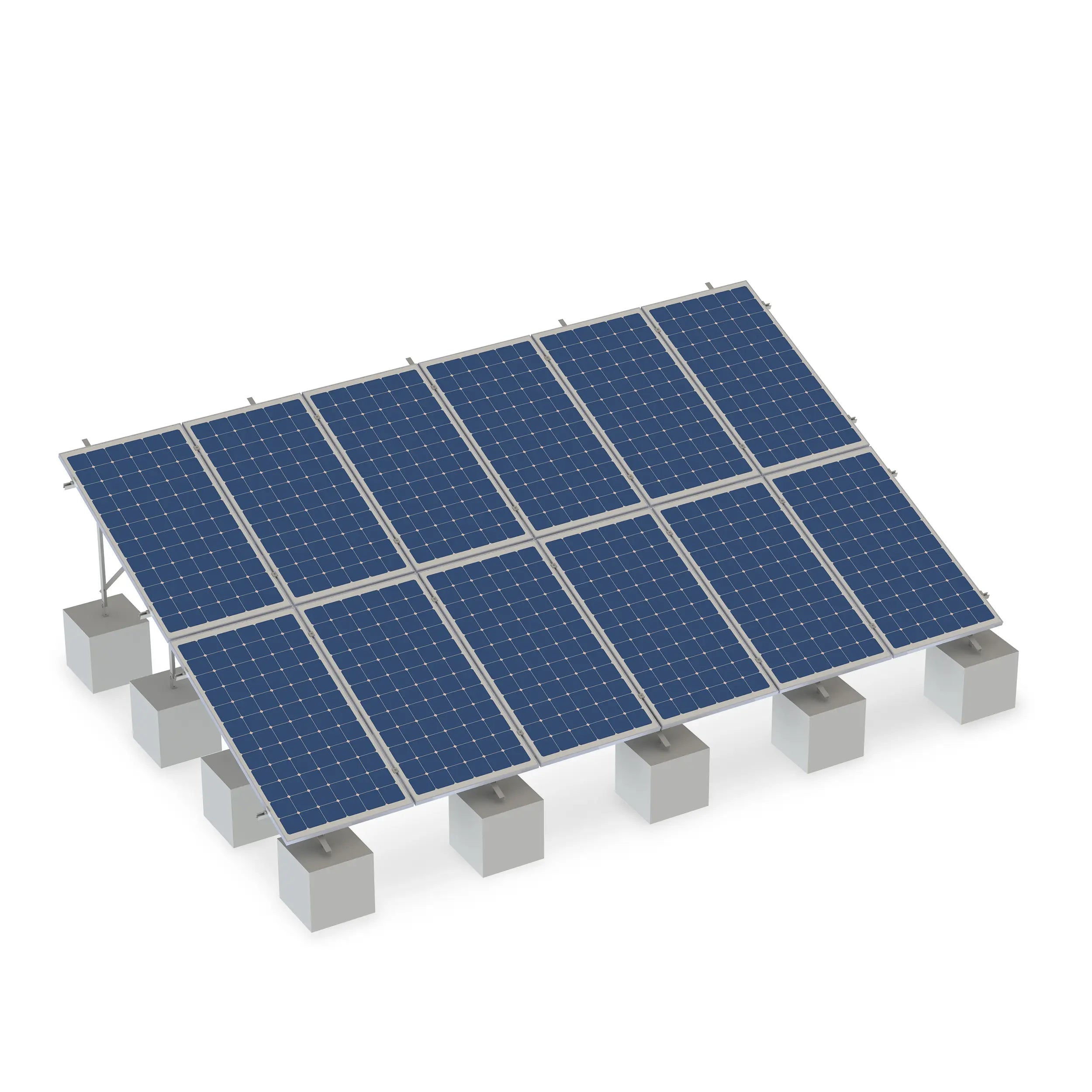 Estructura 12 paneles solares Marca EVANS. Modelo: ASB12MFVL-2X6