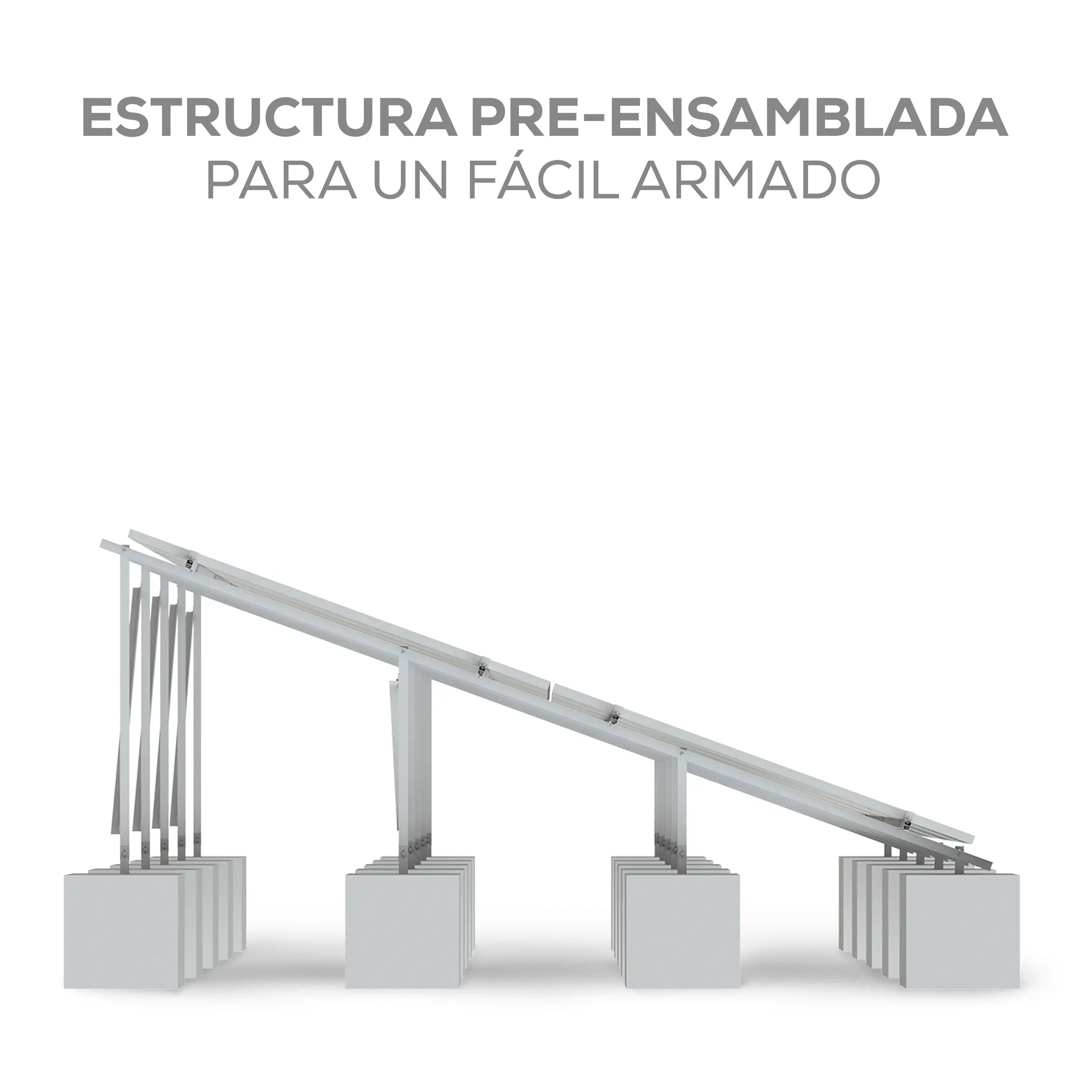 Estructura 12 paneles solares Marca EVANS. Modelo: ASB12MFVL-2X6
