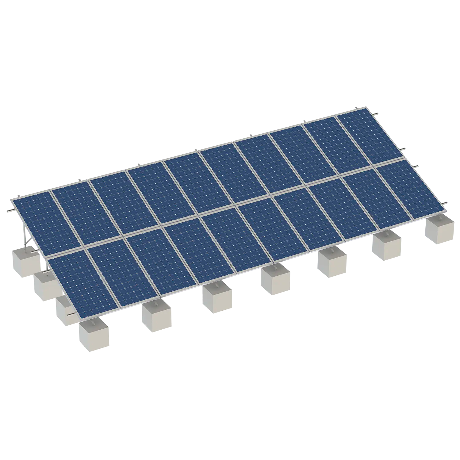 Estructura 20 paneles solares Marca EVANS. Modelo: ASB20MFVG-2X10