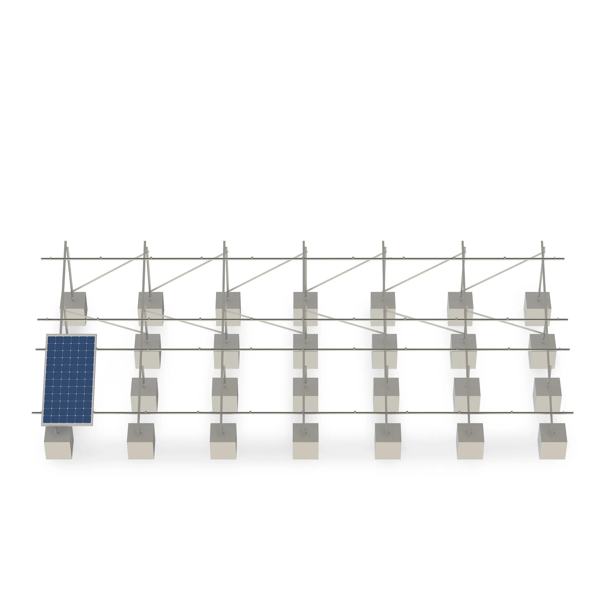 Estructura 20 paneles solares Marca EVANS. Modelo: ASB20MFVL-2X10