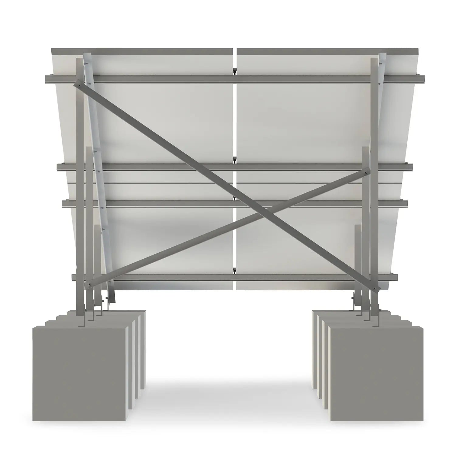 Estructura 4 paneles solares Marca EVANS. Modelo: ASB4MFVL-2X2
